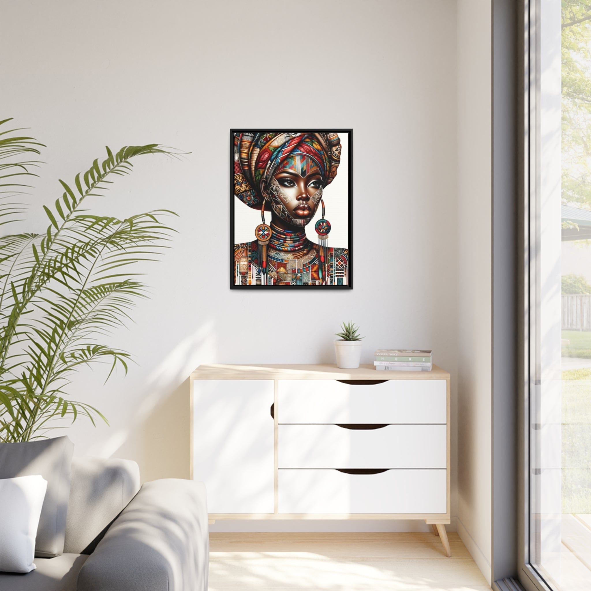 Printify Canvas Tableau "La force, la beauté et la grâce : Tableau captivant d'une femme africaine"