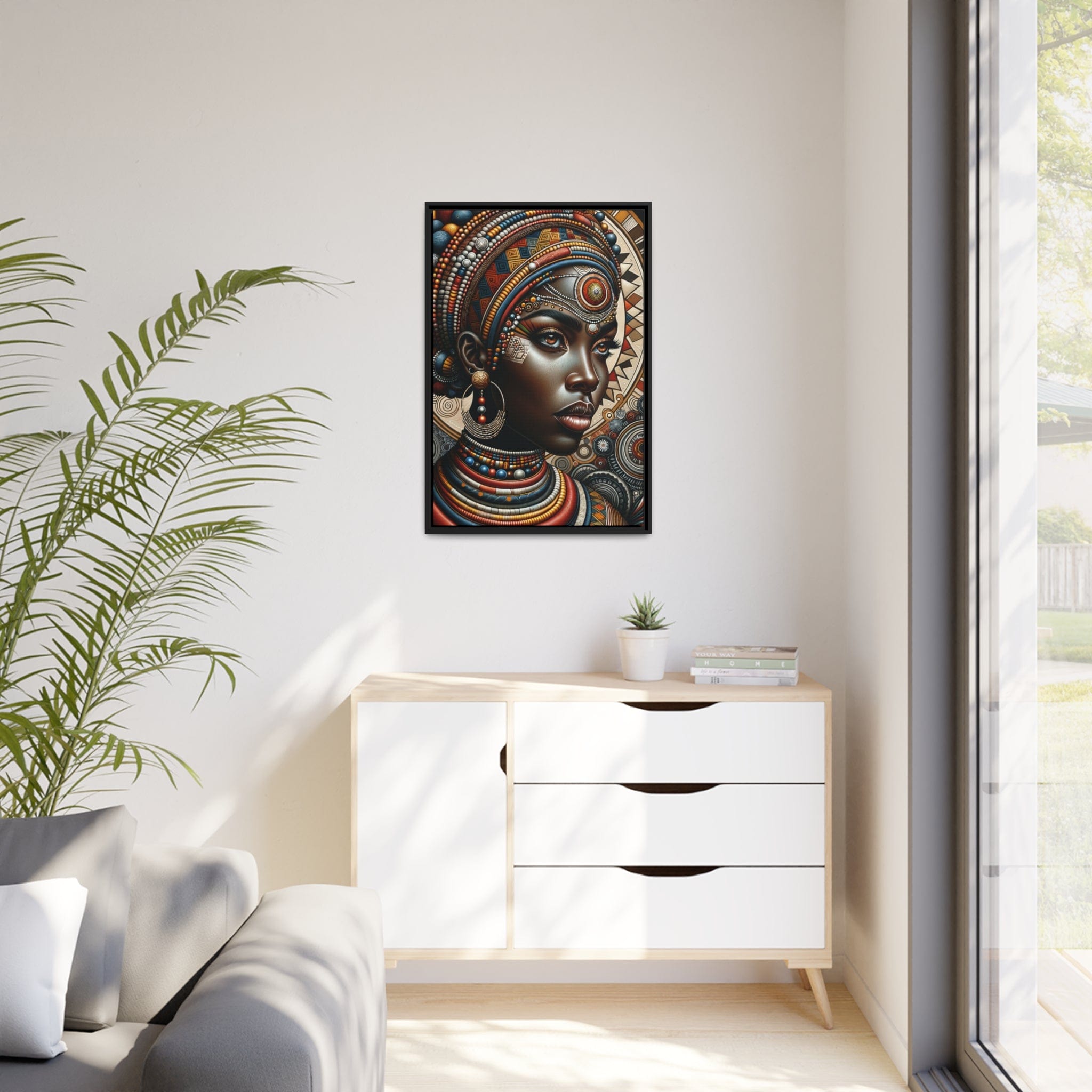 Printify Canvas Tableau "La beauté et la grâce de la femme africaine : Un tableau vibrant de couleurs et de culture"