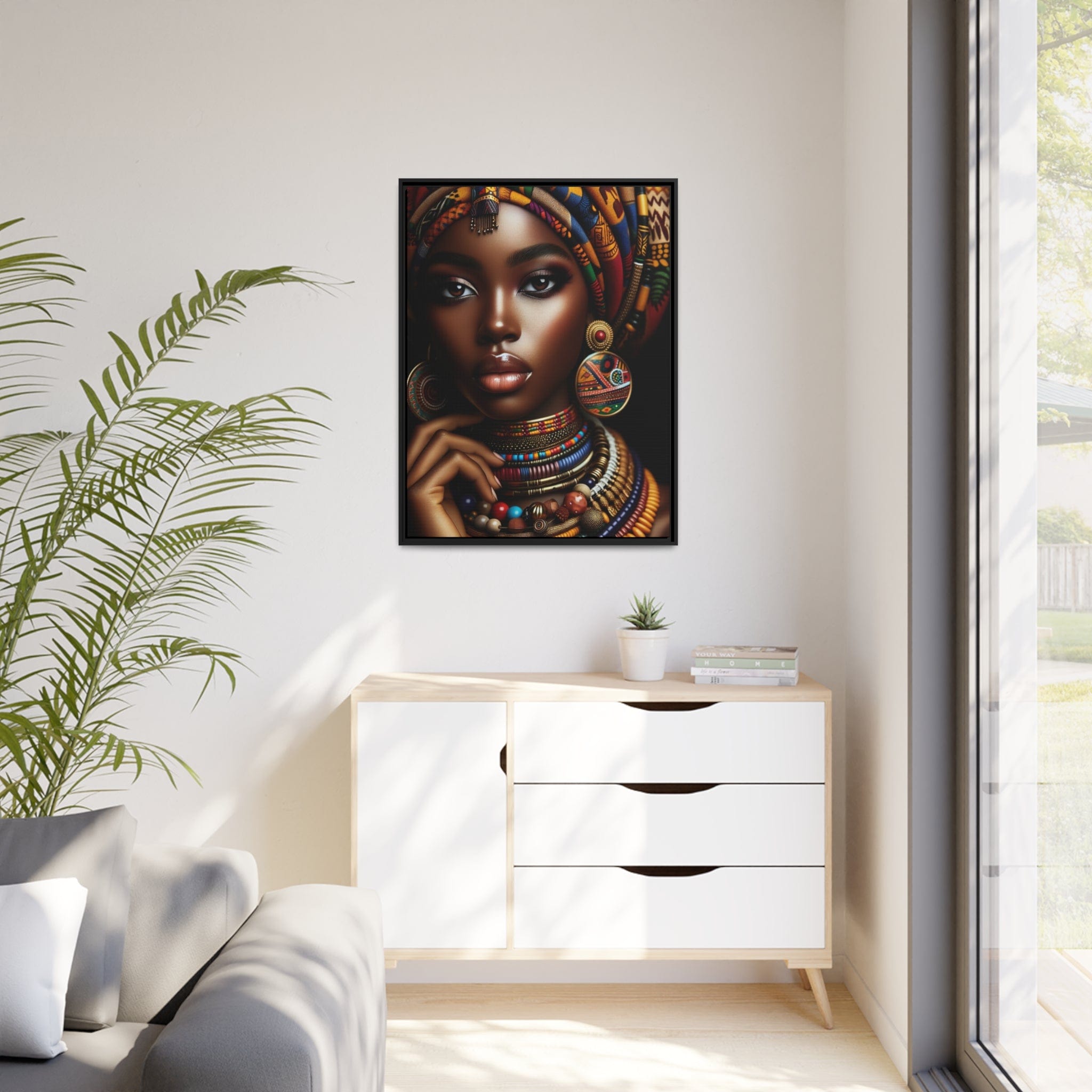 Printify Canvas Tableau "La beauté et la puissance de la femme africaine capturées dans un tableau"