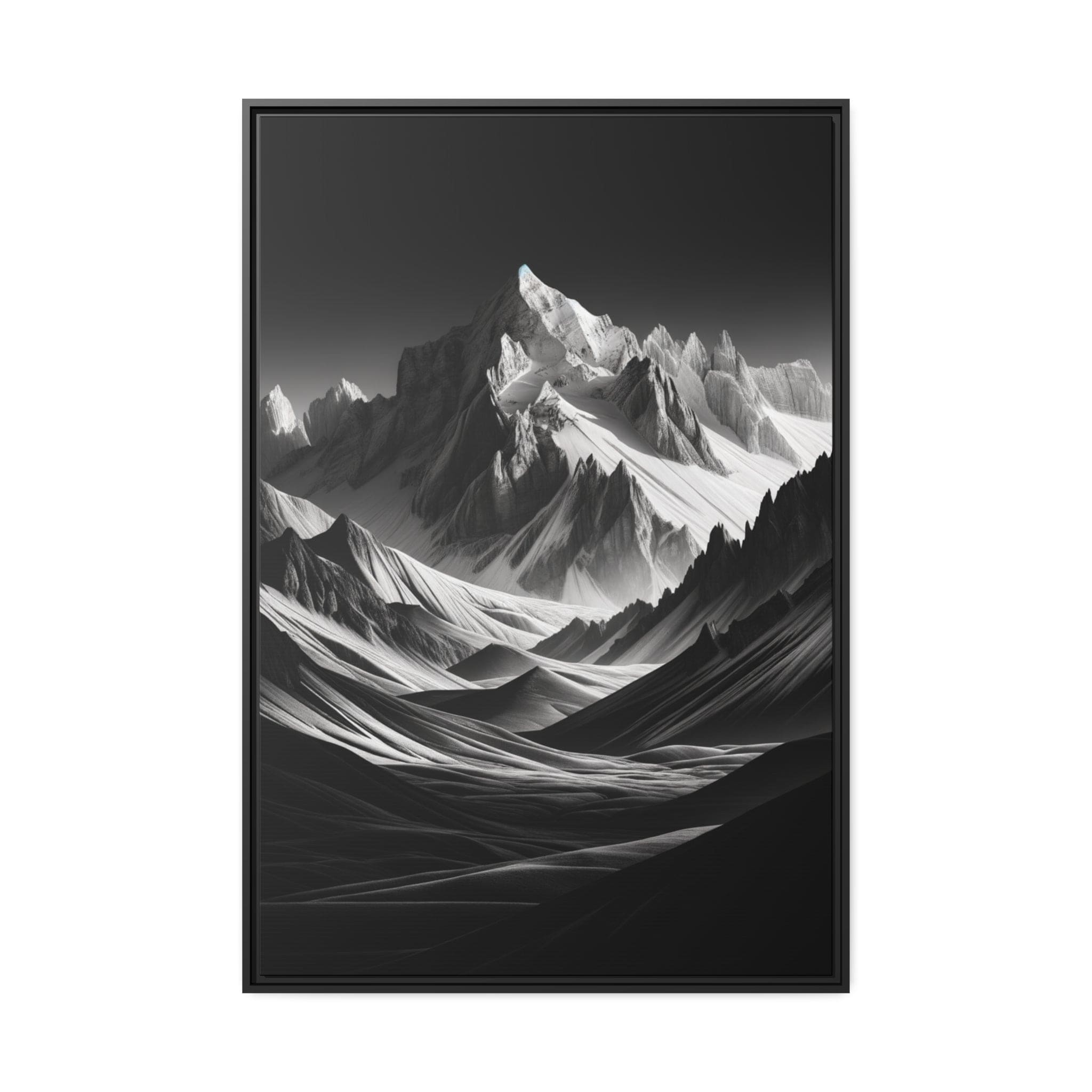 Printify Canvas 81.30 Cm″ x 121.90 Cm″ (Vertical) Tableau "Contraste majestueux : Le paysage montagneux en noir et blanc"