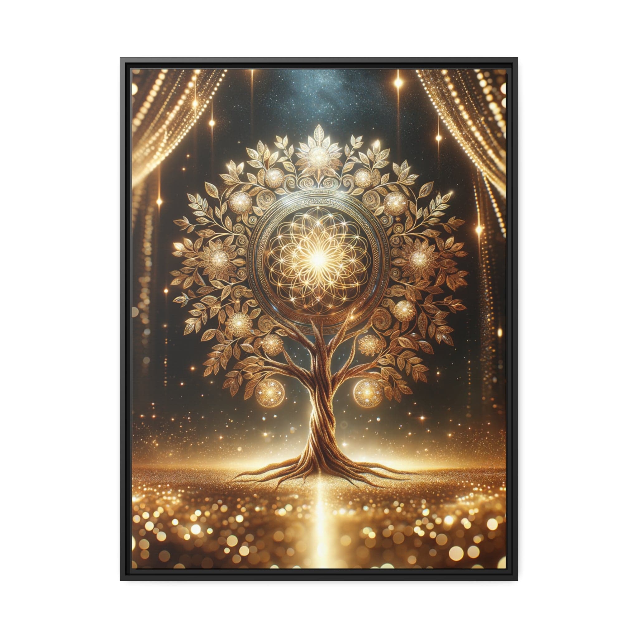 Printify Canvas 30" x 40" (Vertical) Tableau Arbre De Vie Branches D'Or