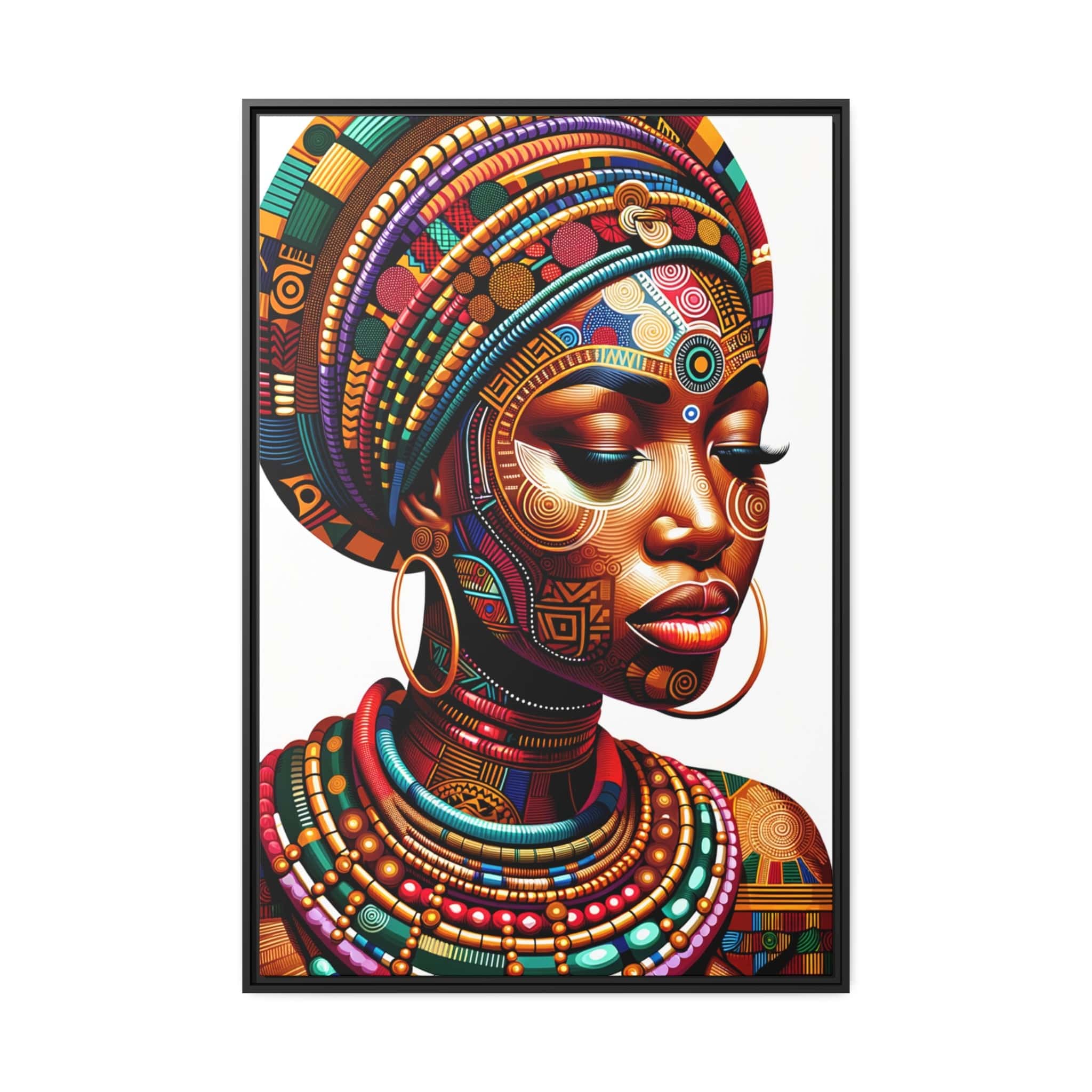 Printify Canvas 81.30 Cm″ x 121.90 Cm″ (Vertical) Tableau African Queen