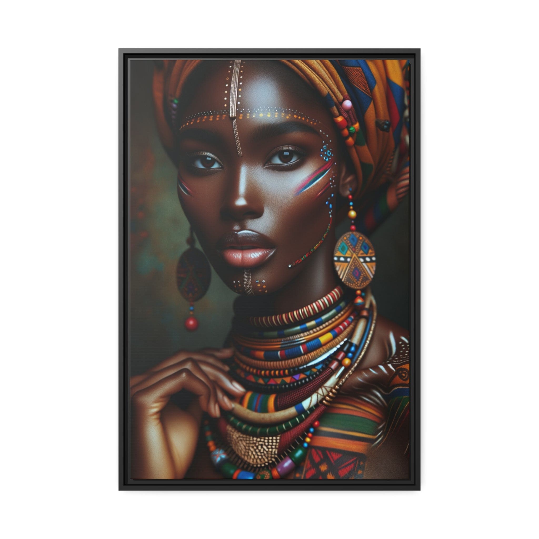 Printify Canvas 61.00 Cm″ x 91.40 Cm″ (Vertical) Tableau "La beauté et la grâce des femmes africaines capturées en un tableau magnifique"