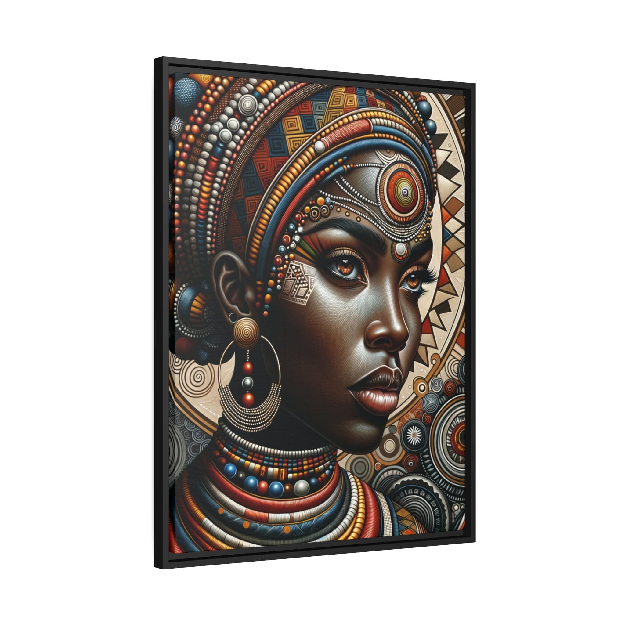 Printify Canvas Tableau "La beauté et la grâce de la femme africaine : Un tableau vibrant de couleurs et de culture"