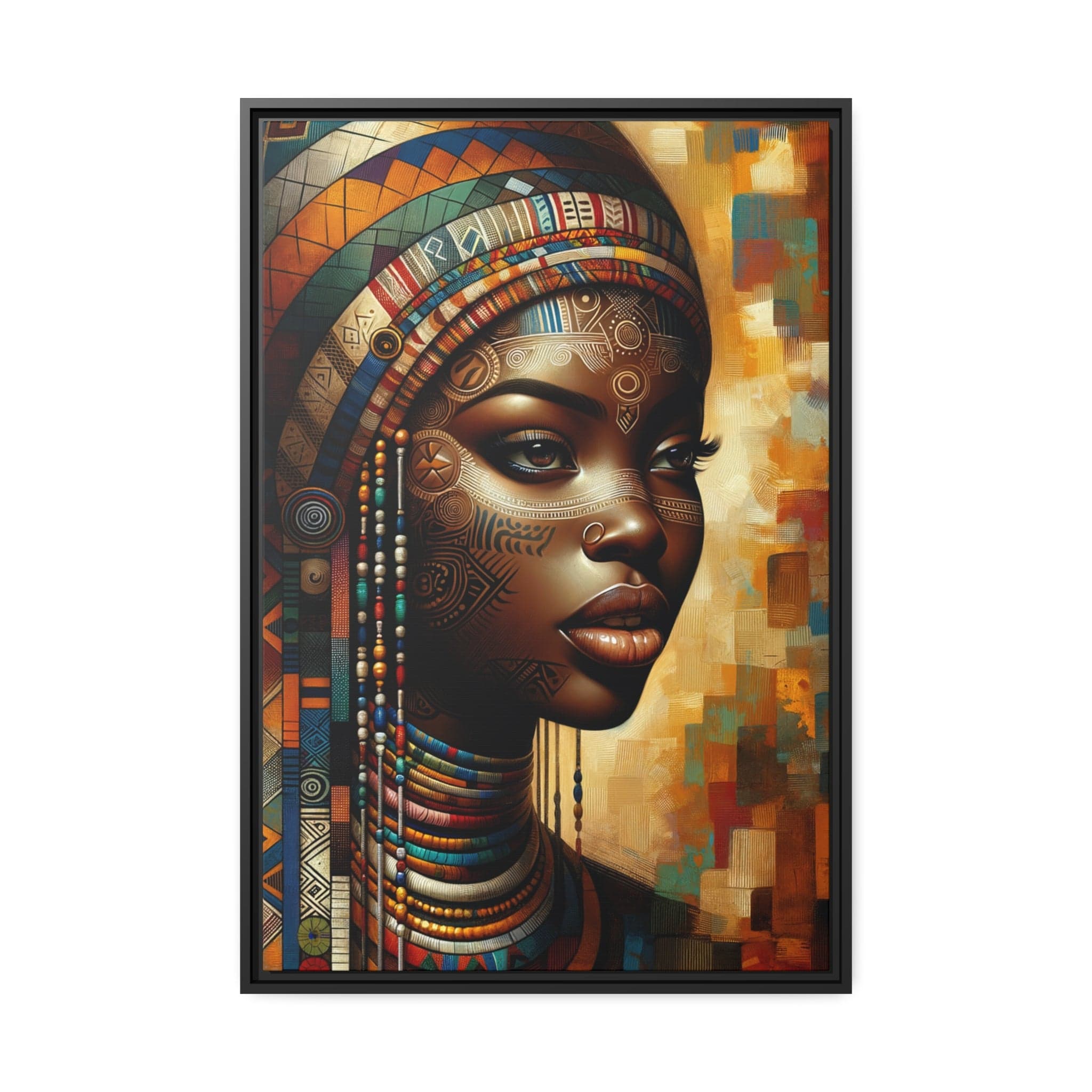 Printify Canvas 61.00 Cm″ x 91.40 Cm″ (Vertical) Tableau "Déesse africaine : une puissance féminine captivante"