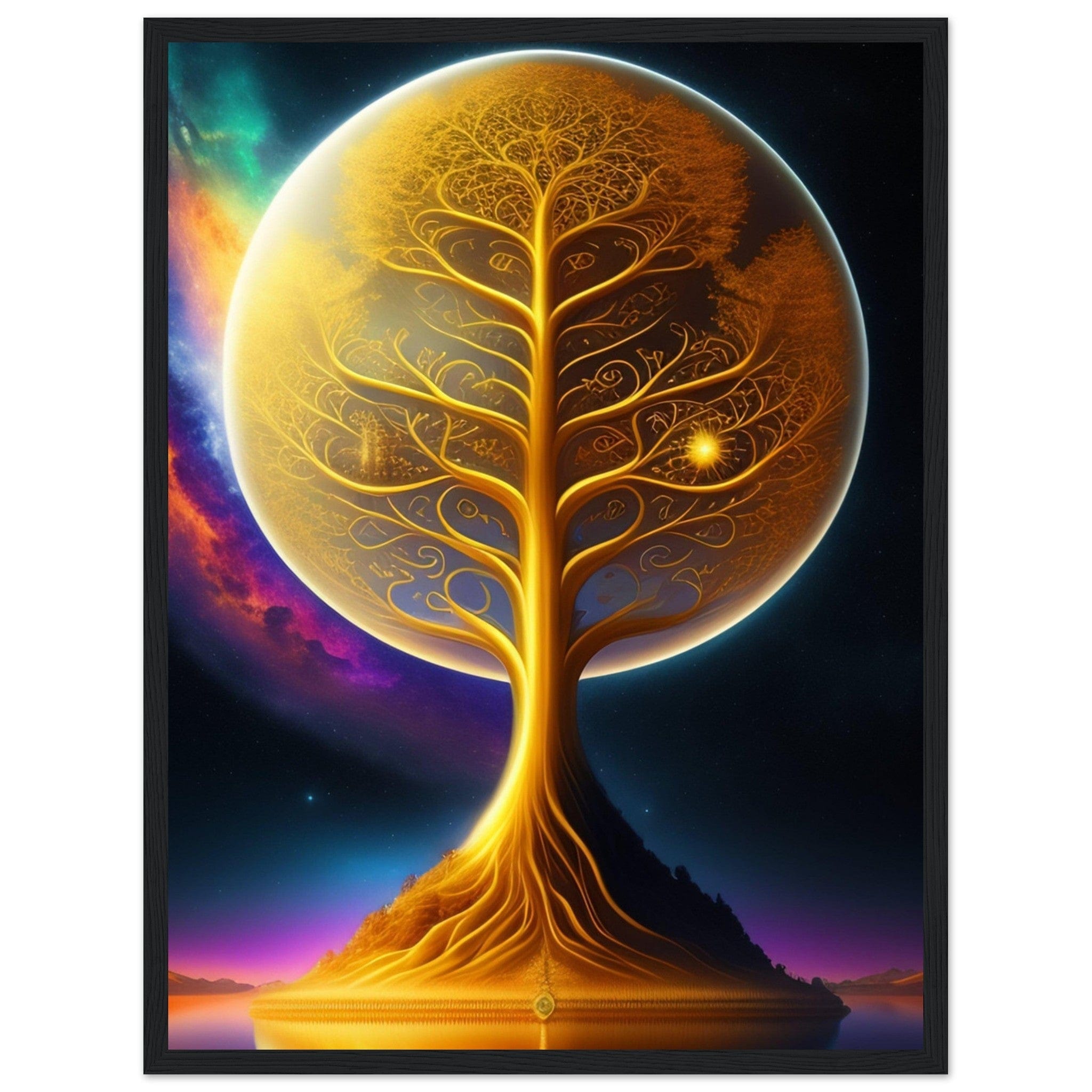 Canvanation Print Material 45x60 cm / 18x24″ Tableau Arbre De Vie Doré Espace