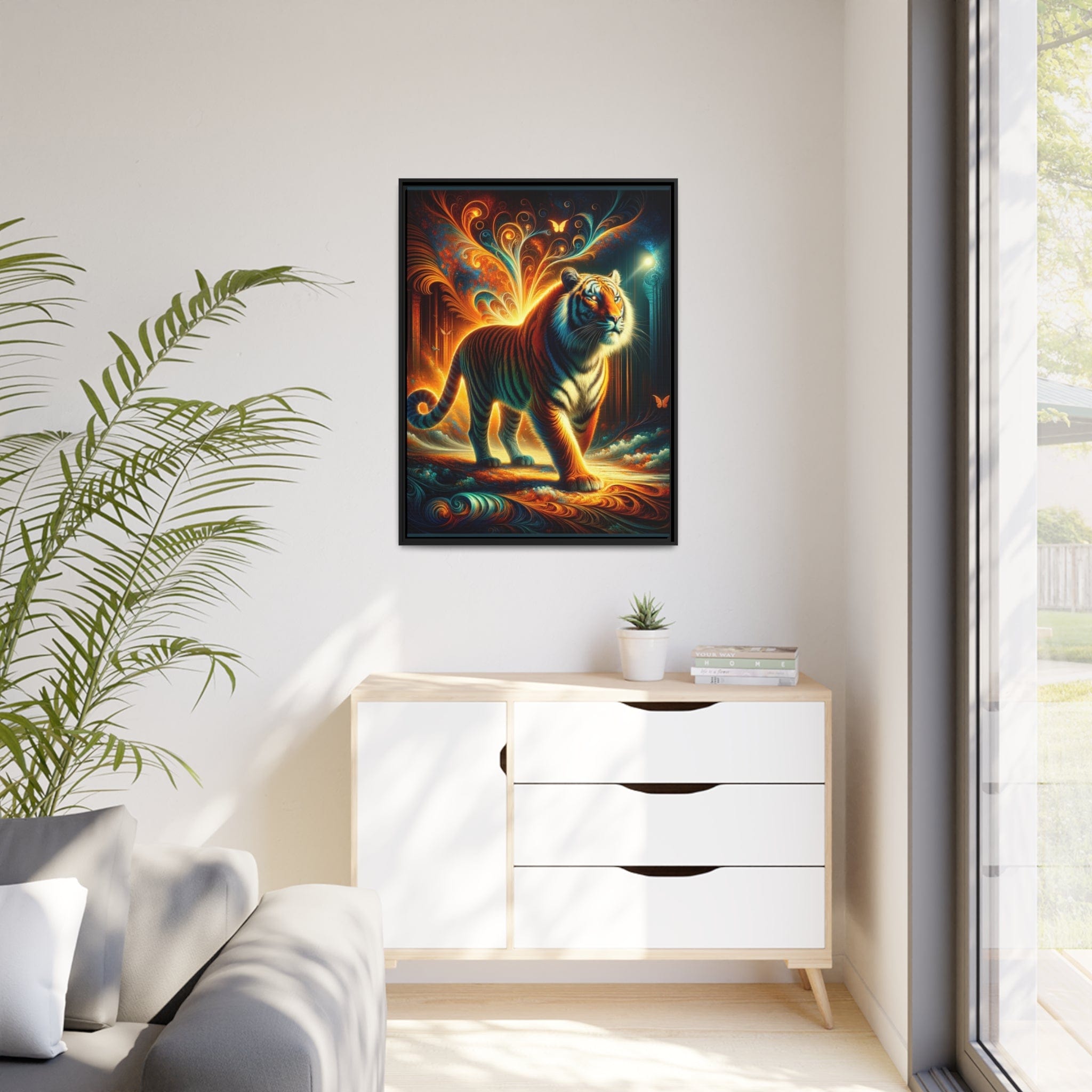 Printify Canvas Tableau Tigre Capturée En Couleurs