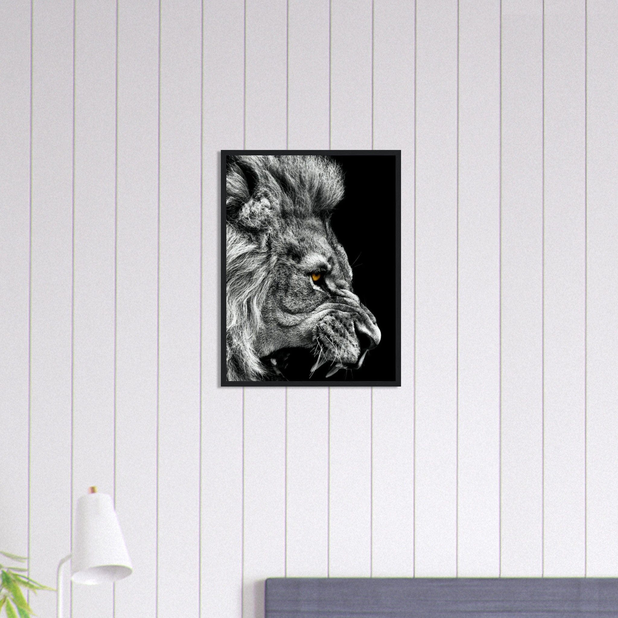 Canvanation Print Material 45x60 cm / 18x24″ Tableau Street Art Lion Noir Et Blanc