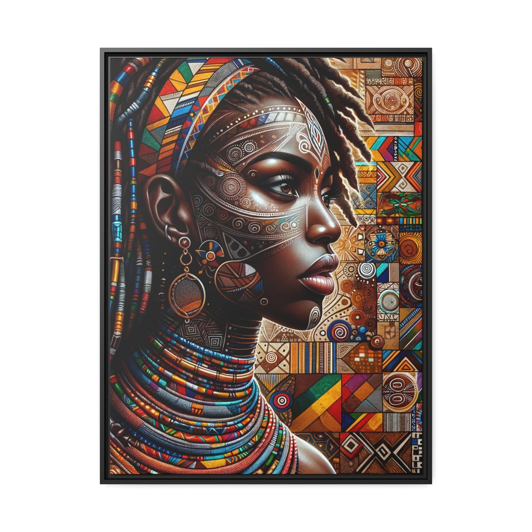 Printify Canvas 76.20 Cm" x 101.60 Cm" (Vertical) Tableau "Splendeurs africaines : la femme en toile"