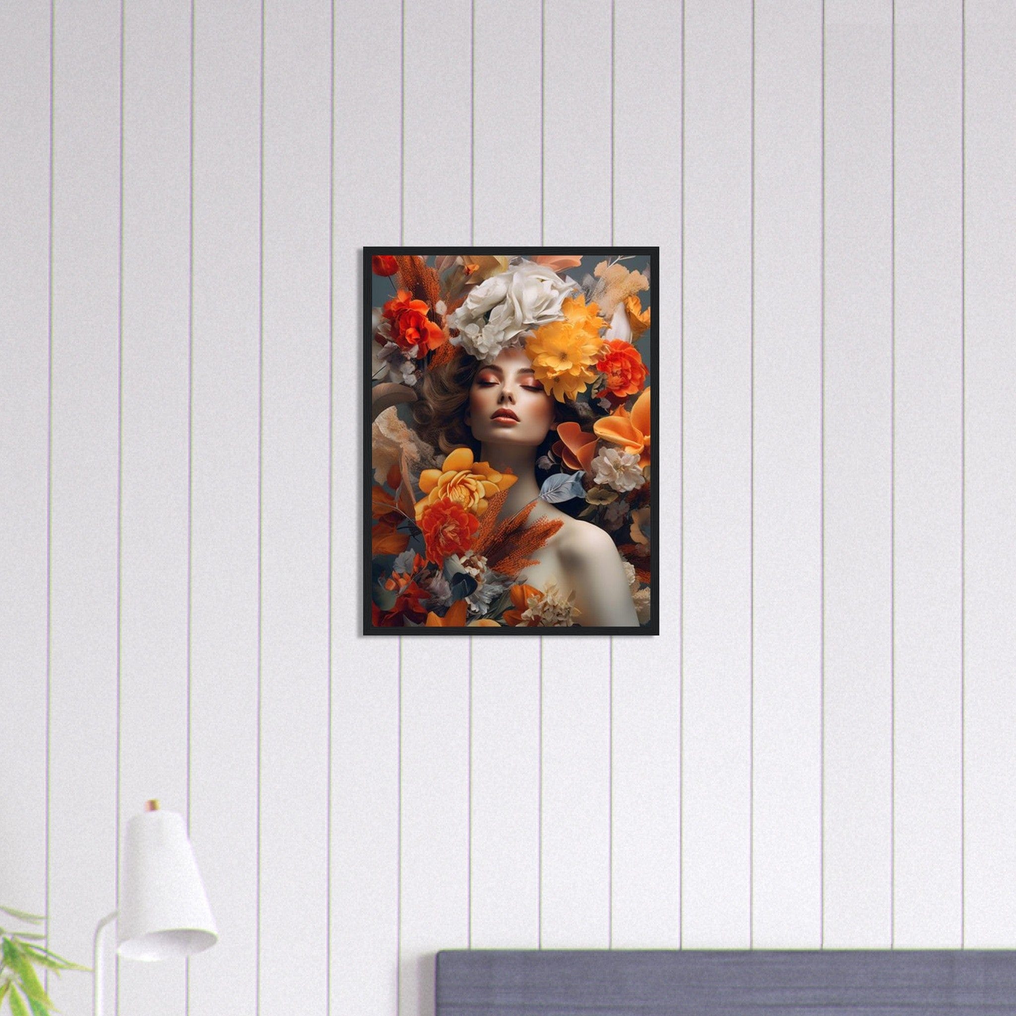 Canvanation Print Material 45x60 cm / 18x24″ Tableau Femme Fleurs Cheveux : Épanouissement floral