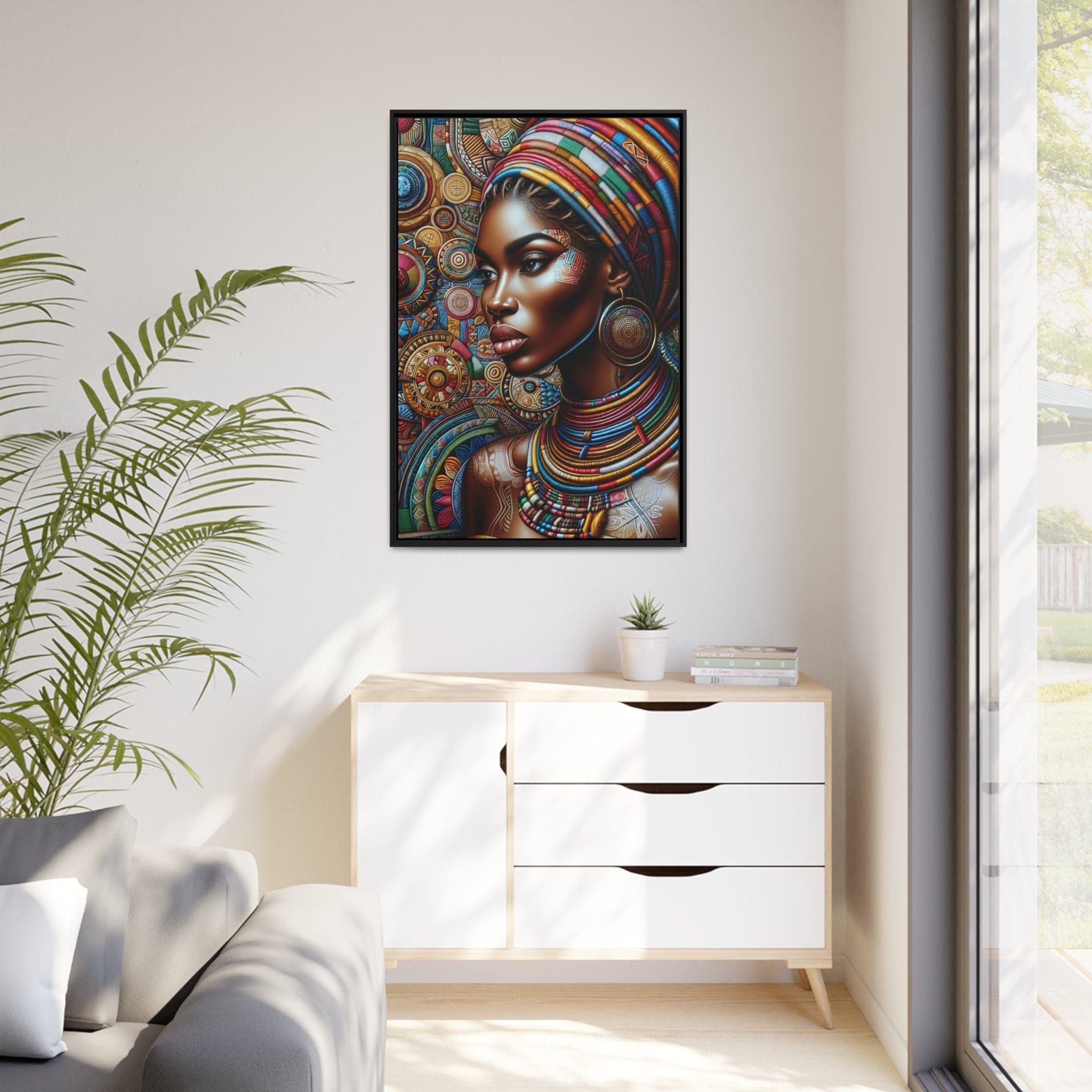 Printify Canvas Tableau "La beauté et la force de la femme africaine : un tableau vibrant de couleurs et de culture"