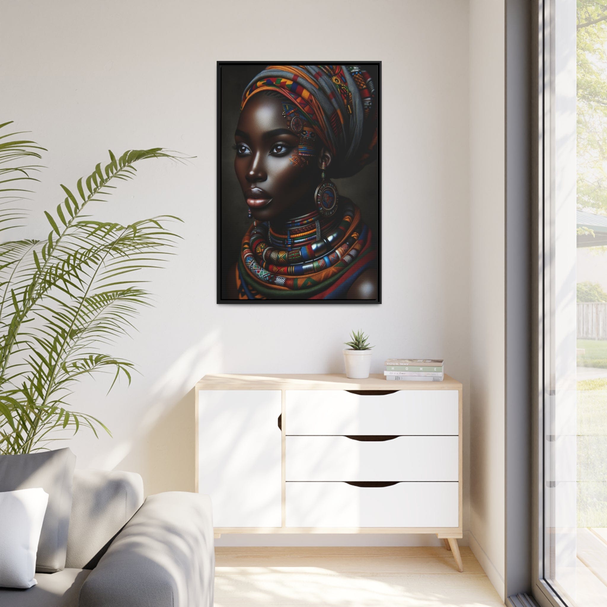 Printify Canvas Tableau "La beauté africaine: un portrait captivant de la femme"