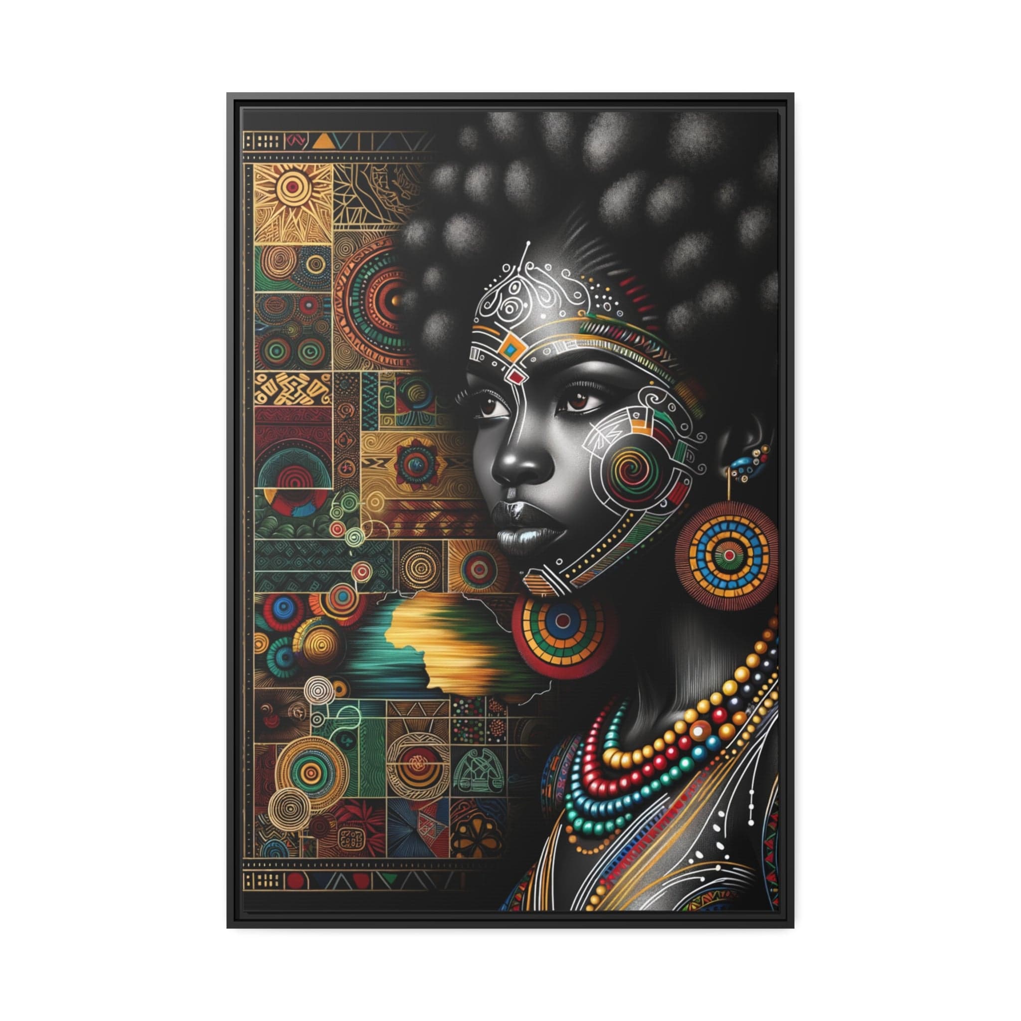 Printify Canvas 81.30 Cm″ x 121.90 Cm″ (Vertical) Tableau "La beauté africaine: Une symphonie de femmes puissantes et gracieuses"