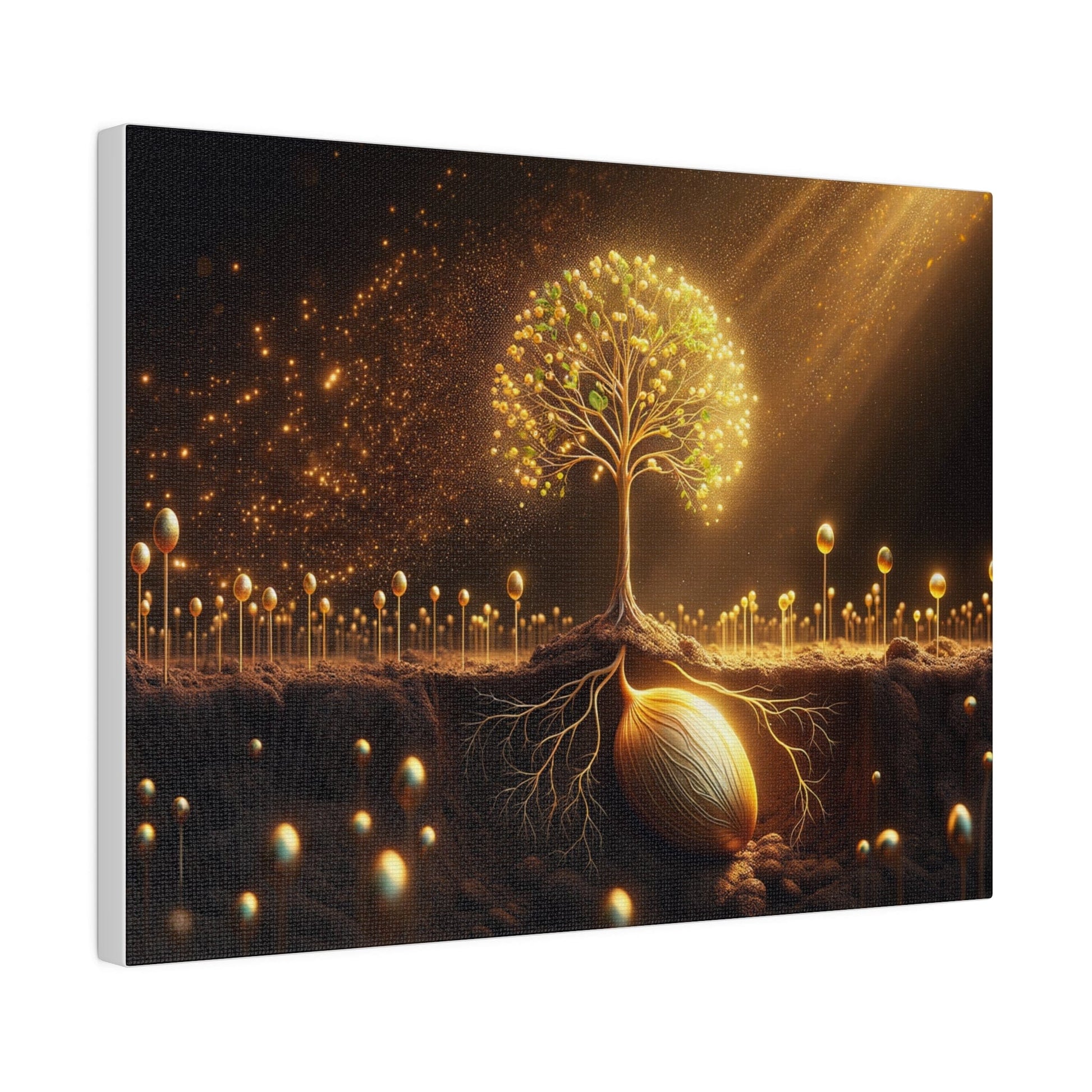 Tableau L'Arbre de Vie scintillant d'or Canvanation