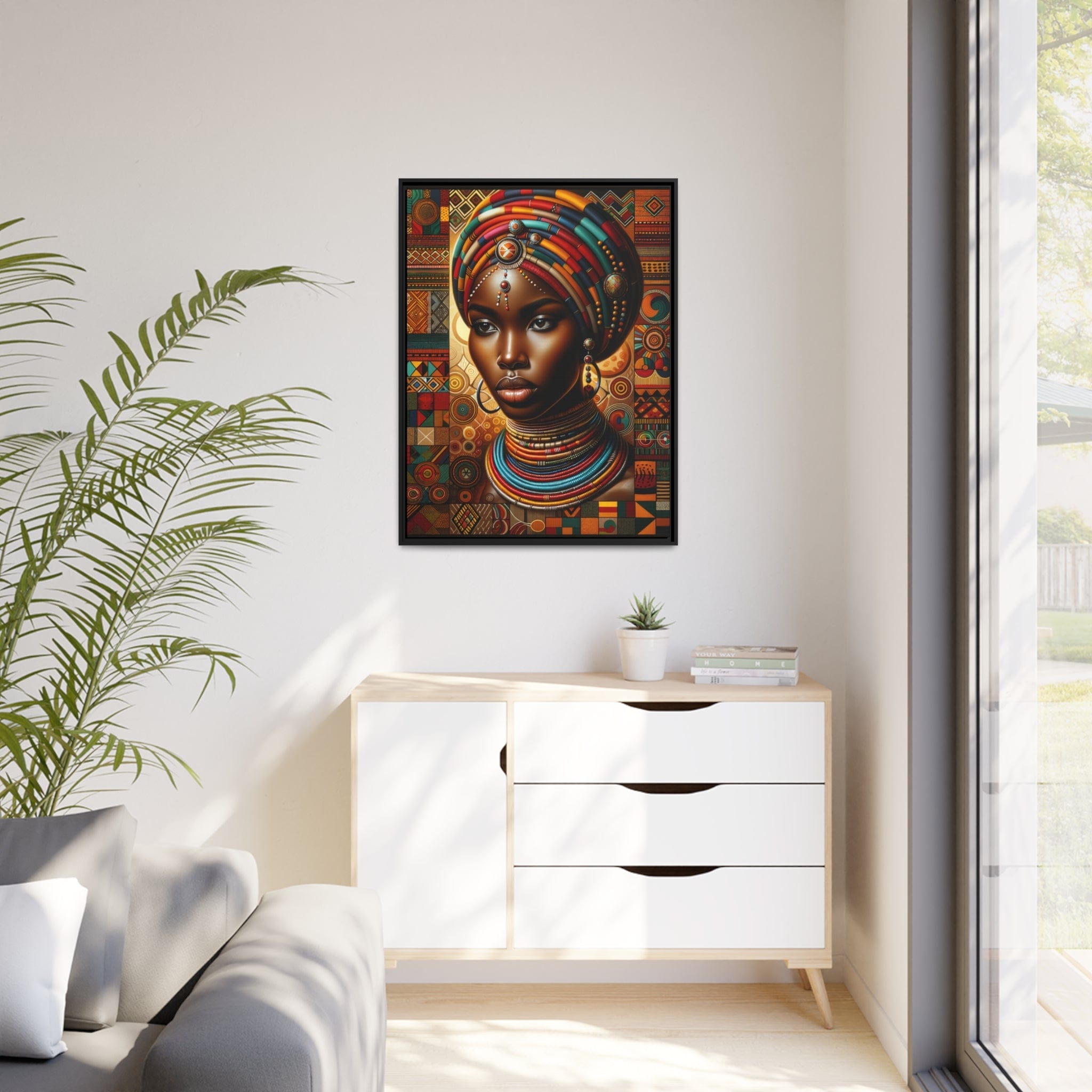 Printify Canvas Tableau "Élégance africaine : Un tableau vibrant rendant hommage à la beauté et à la force des femmes africaines"