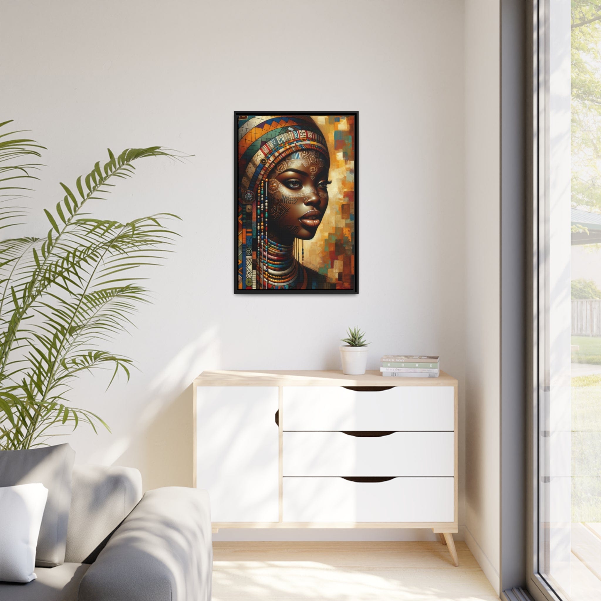 Printify Canvas Tableau "Déesse africaine : une puissance féminine captivante"