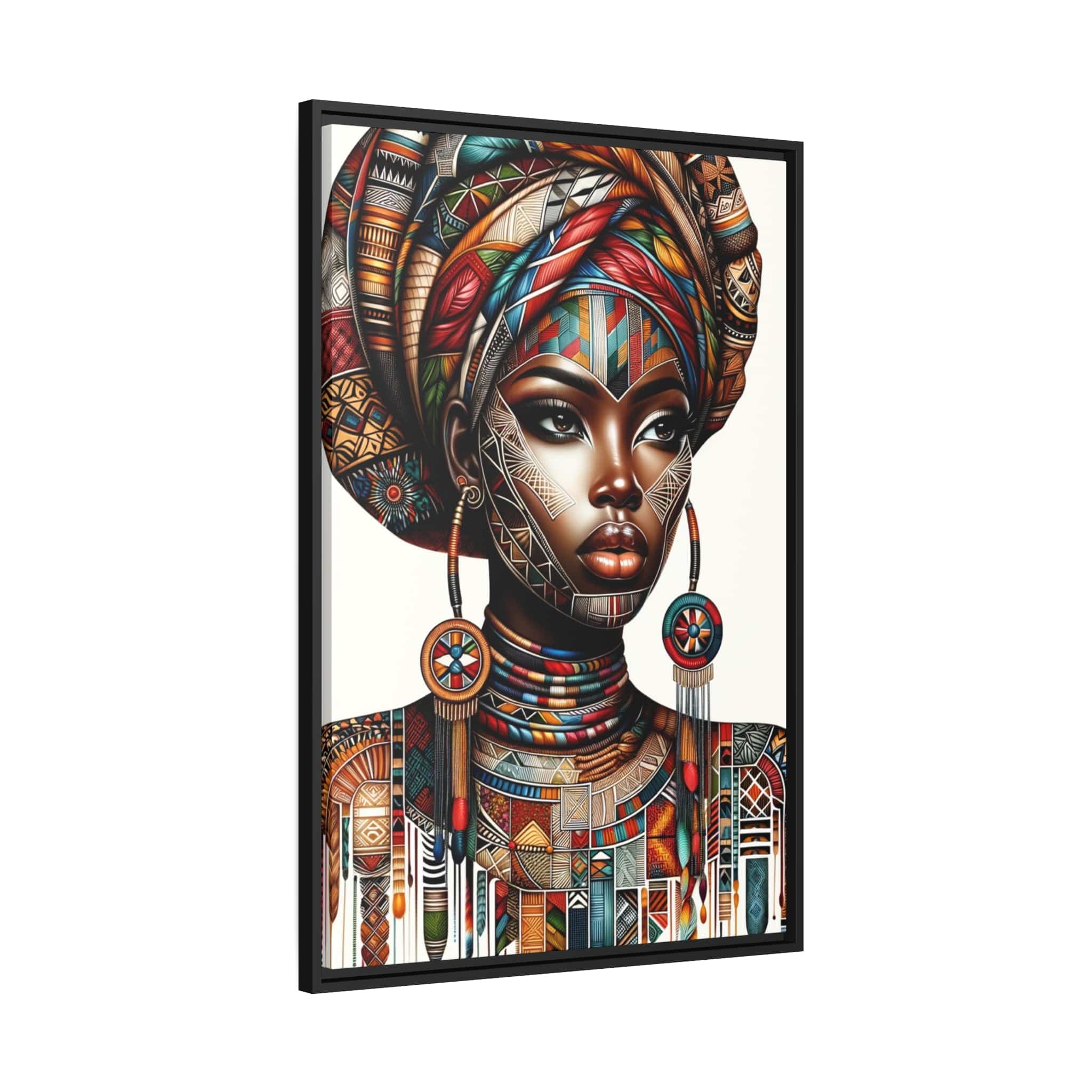 Printify Canvas Tableau "La force, la beauté et la grâce : Tableau captivant d'une femme africaine"