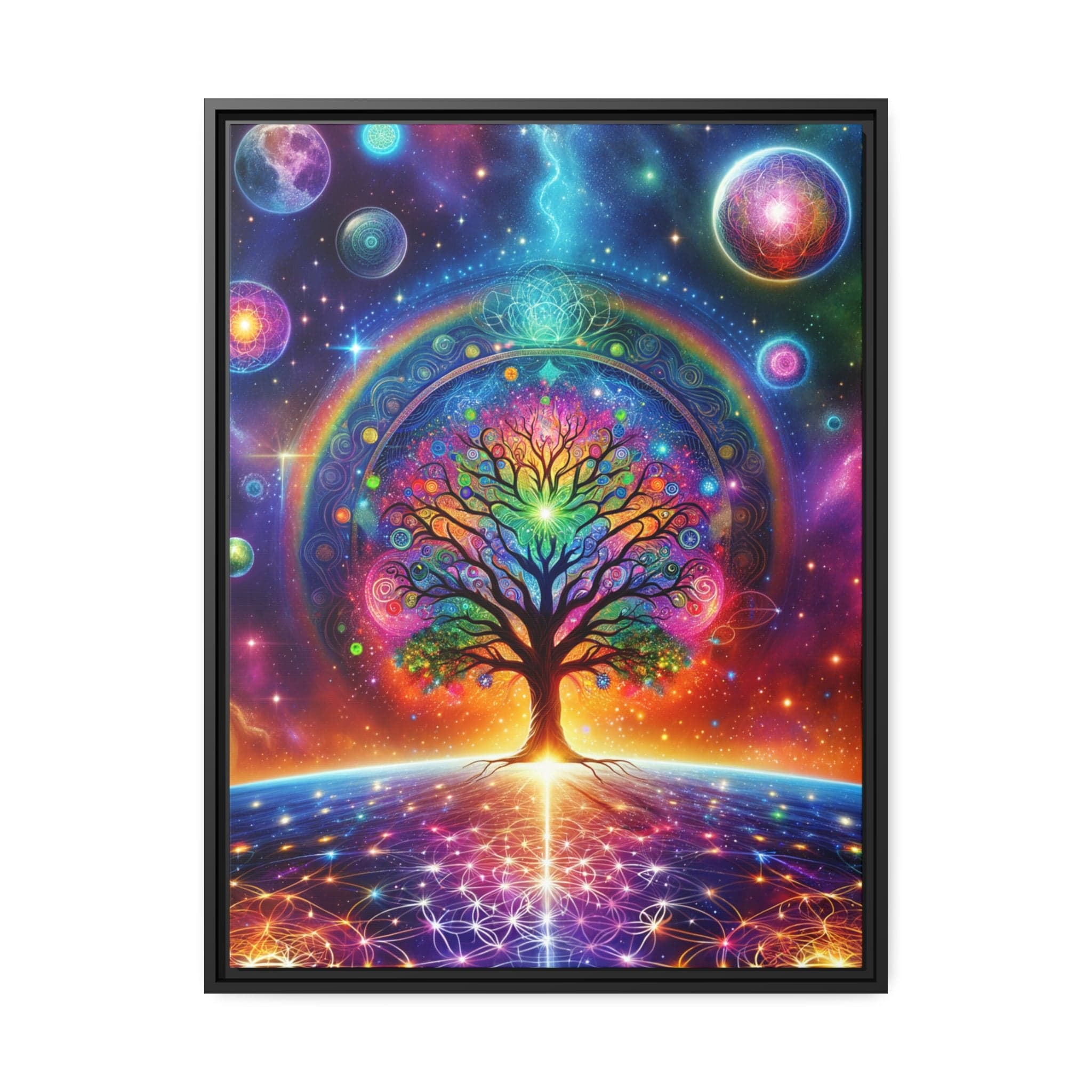 Printify Canvas 24" x 32" (Vertical) Tableau Arbre De Vie Et Les Galaxies