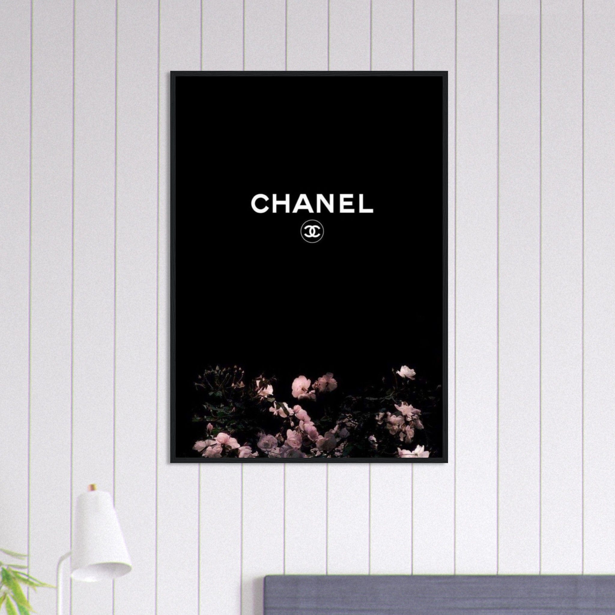 Canvanation Print Material 70x100 cm / 28x40″ Tableau Chanel Floral Noir