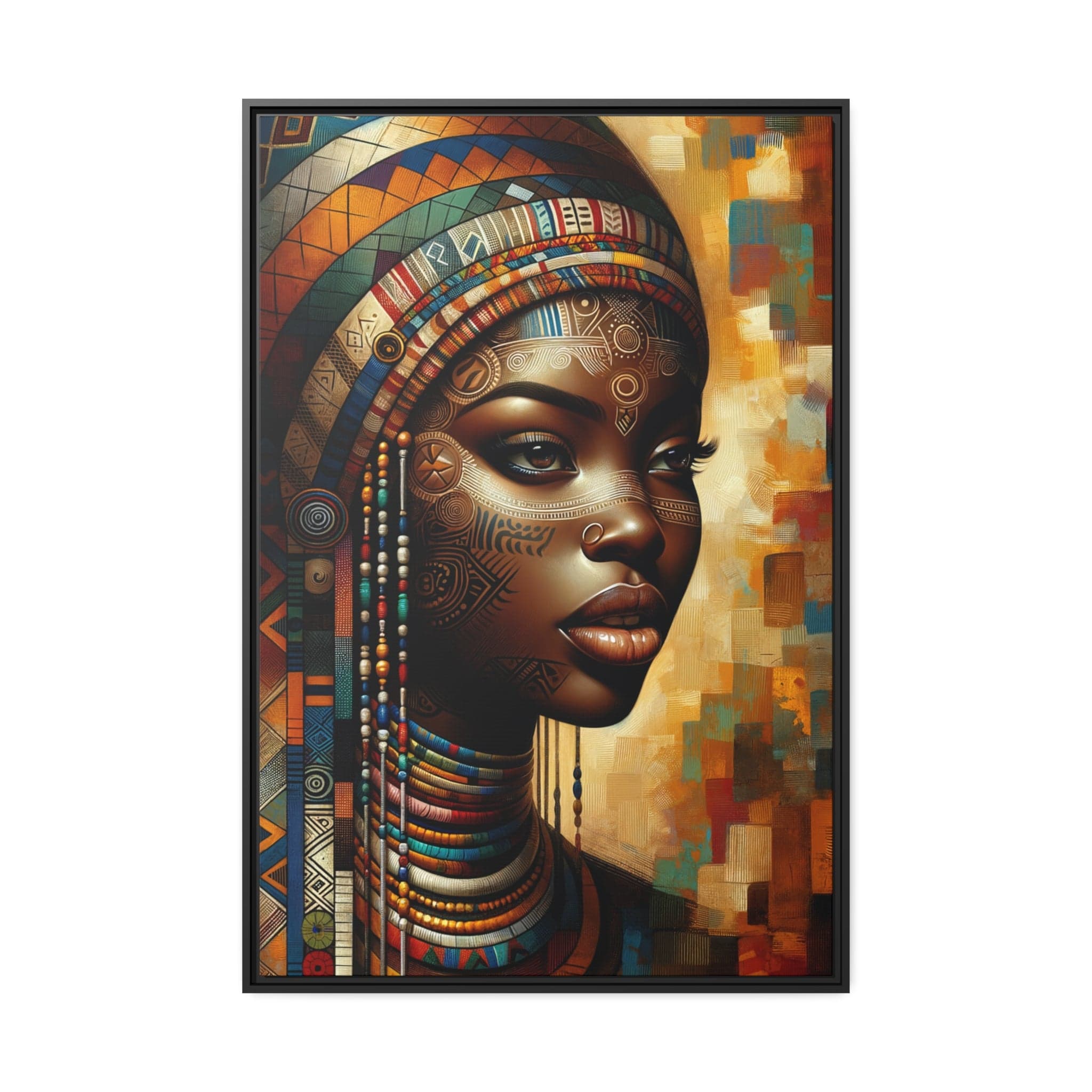 Printify Canvas 81.30 Cm″ x 121.90 Cm″ (Vertical) Tableau "Déesse africaine : une puissance féminine captivante"