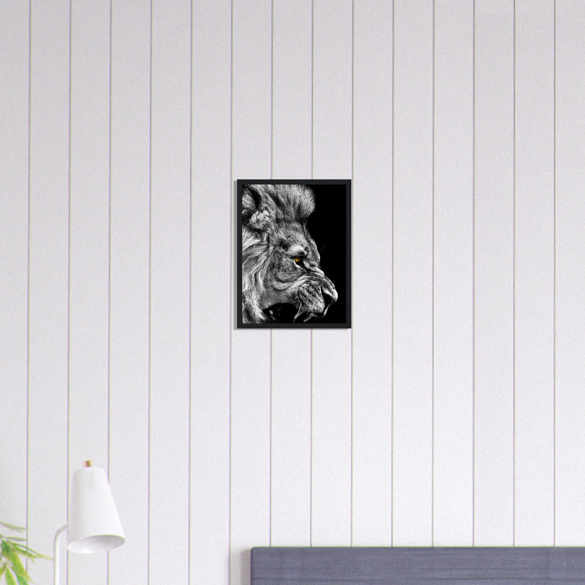 Canvanation Print Material 30x40 cm / 12x16″ Tableau Street Art Lion Noir Et Blanc