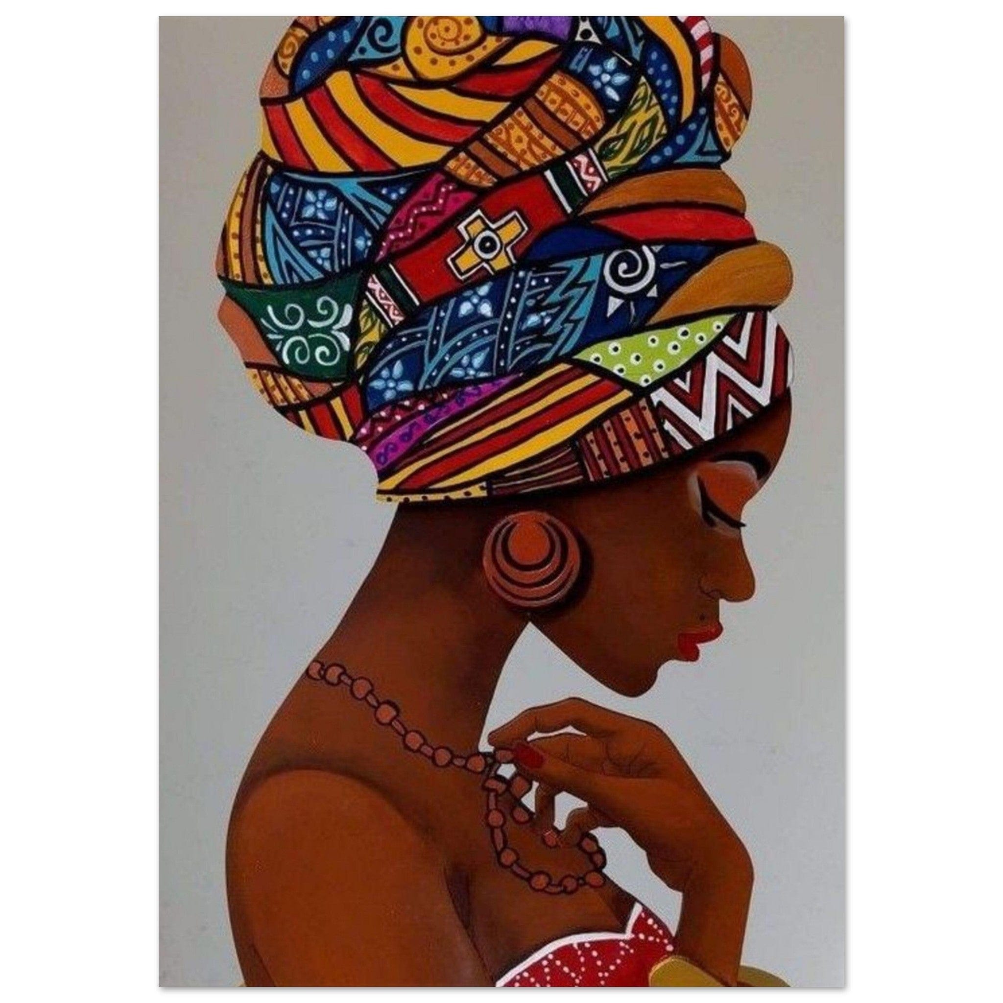 Gelato Print Material A1 (59.4 x 84.1  cm) Tableau Africain Turban Mosaique