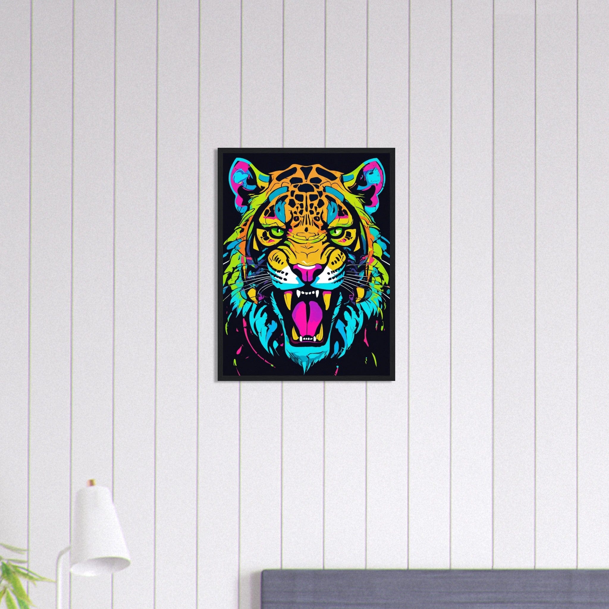 Canvanation Print Material 45x60 cm / 18x24″ Tableau Tigre en Technicolor