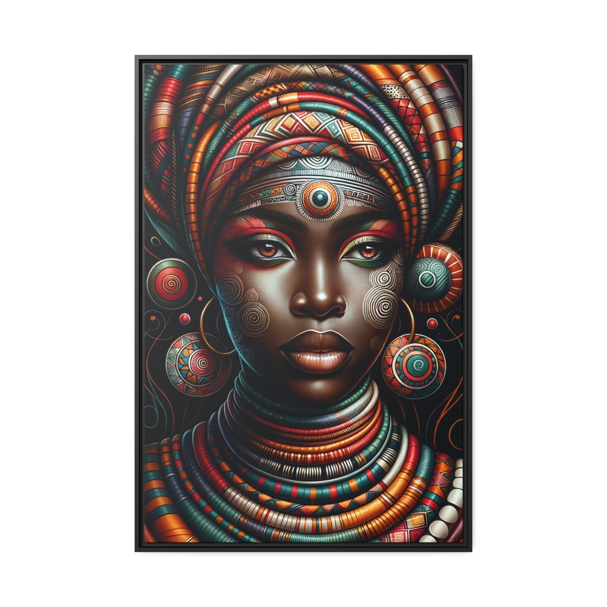 Printify Canvas 81.30 Cm″ x 121.90 Cm″ (Vertical) Tableau "Femmes africaines : Une symphonie de couleurs et de cultures"