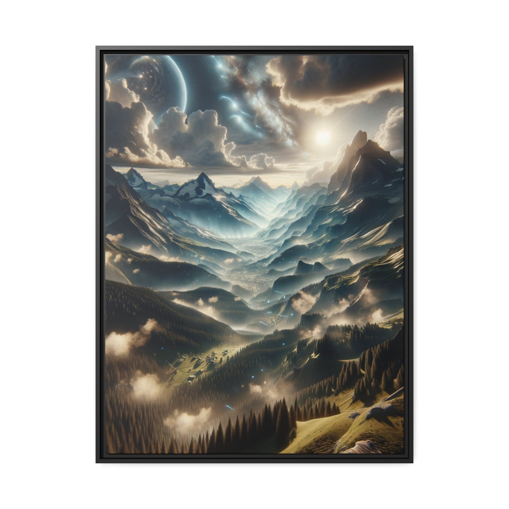 Printify Canvas 76.20 Cm" x 101.60 Cm" (Vertical) Tableau Les sommets éternels : une odyssée picturale à travers les montagnes majestueuses