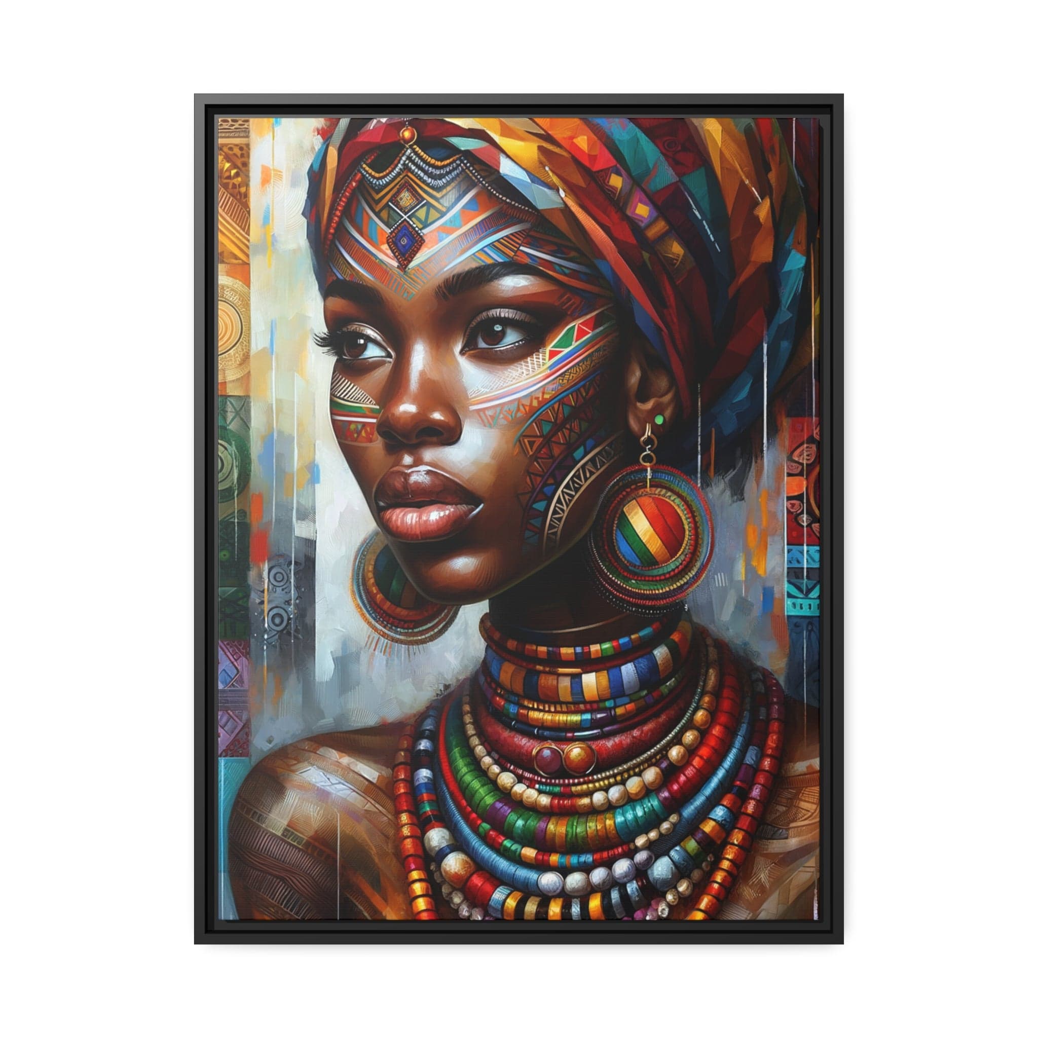 Printify Canvas 61.00 Cm" x 81.30 Cm" (Vertical) Tableau "Portrait de la grâce féminine africaine : célébration de la beauté et de la puissance"