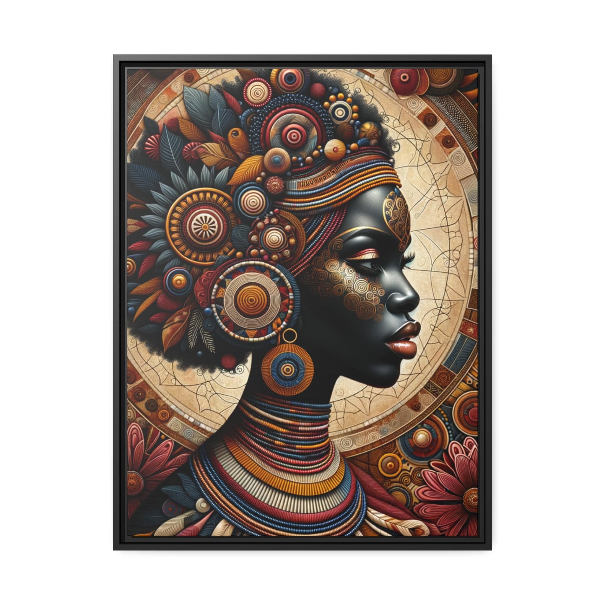 Printify Canvas 61.00 Cm" x 81.30 Cm" (Vertical) Tableau "La puissance féminine africaine : un tableau vibrant de beauté et de grâce"