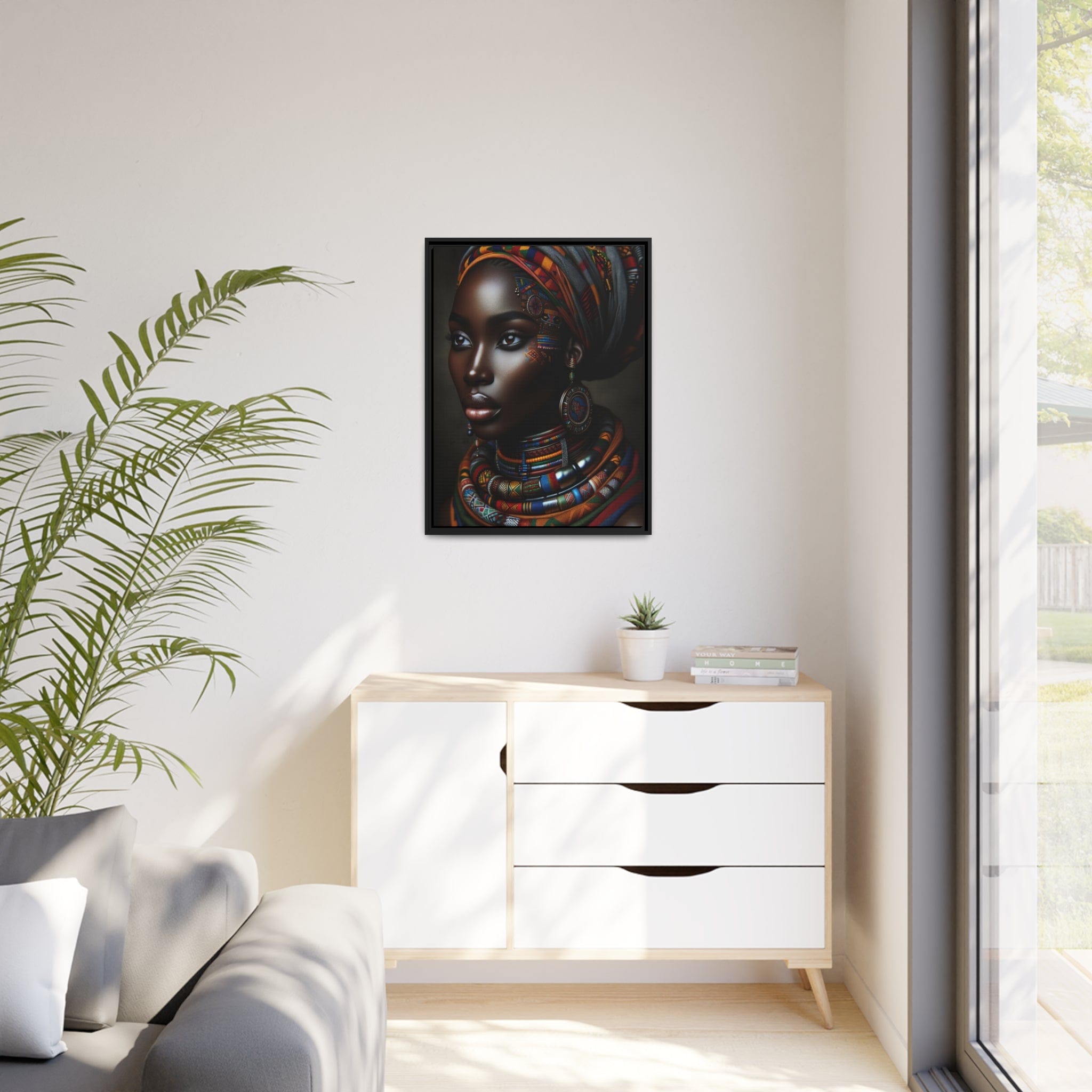 Printify Canvas Tableau "La beauté africaine: un portrait captivant de la femme"