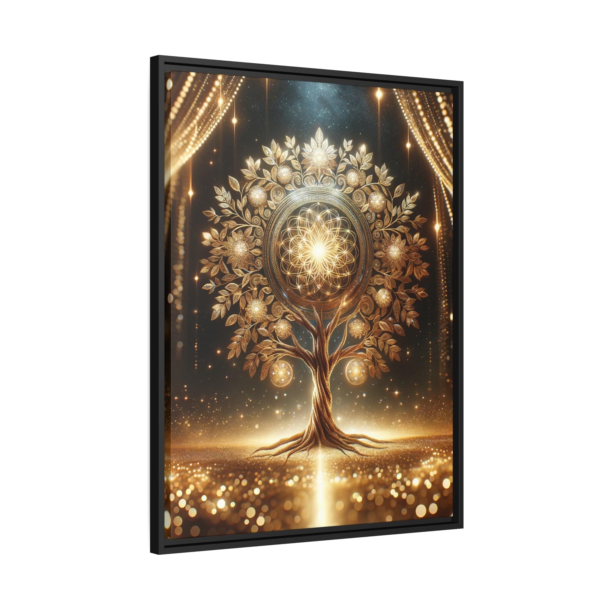 Printify Canvas Tableau Arbre De Vie Branches D'Or