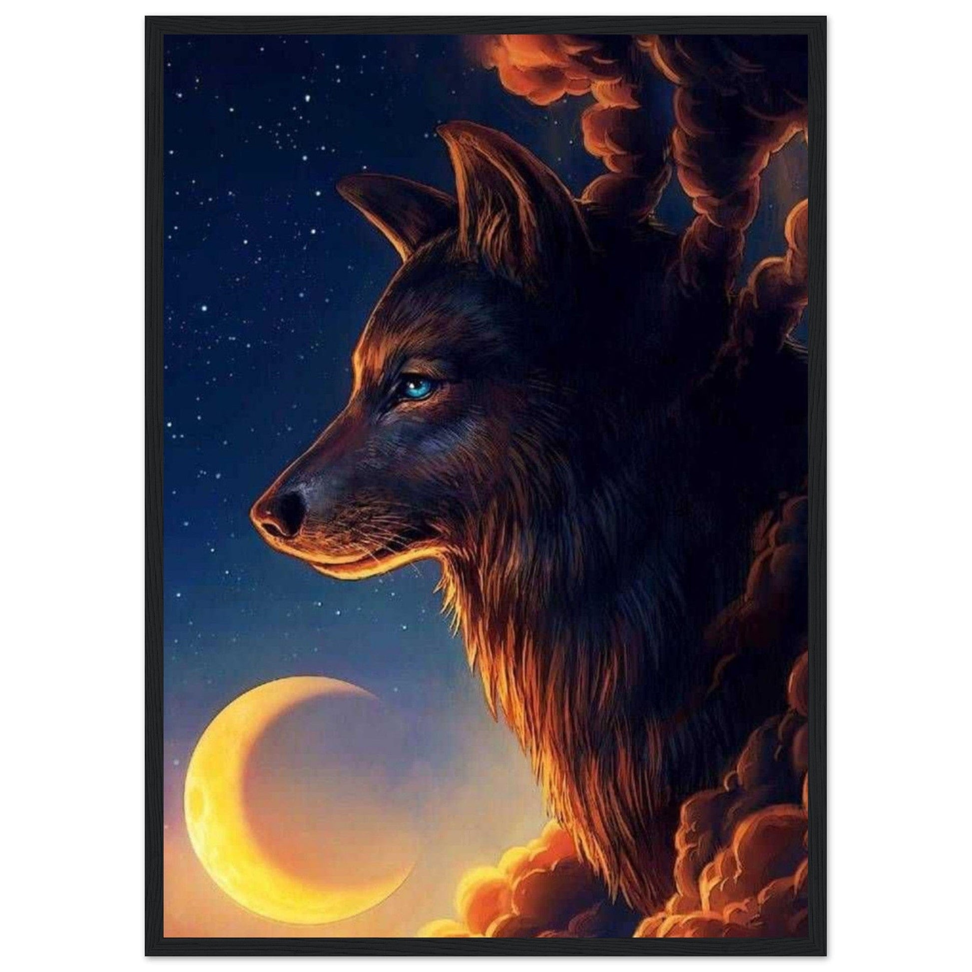 Tableau Loup Lune - Canvanation