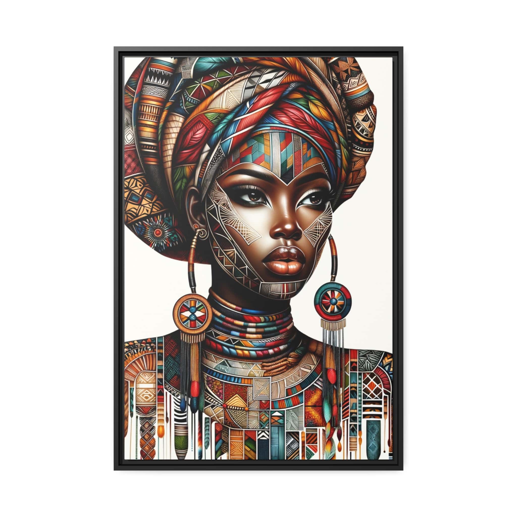 Printify Canvas 61.00 Cm″ x 91.40 Cm″ (Vertical) Tableau "La force, la beauté et la grâce : Tableau captivant d'une femme africaine"