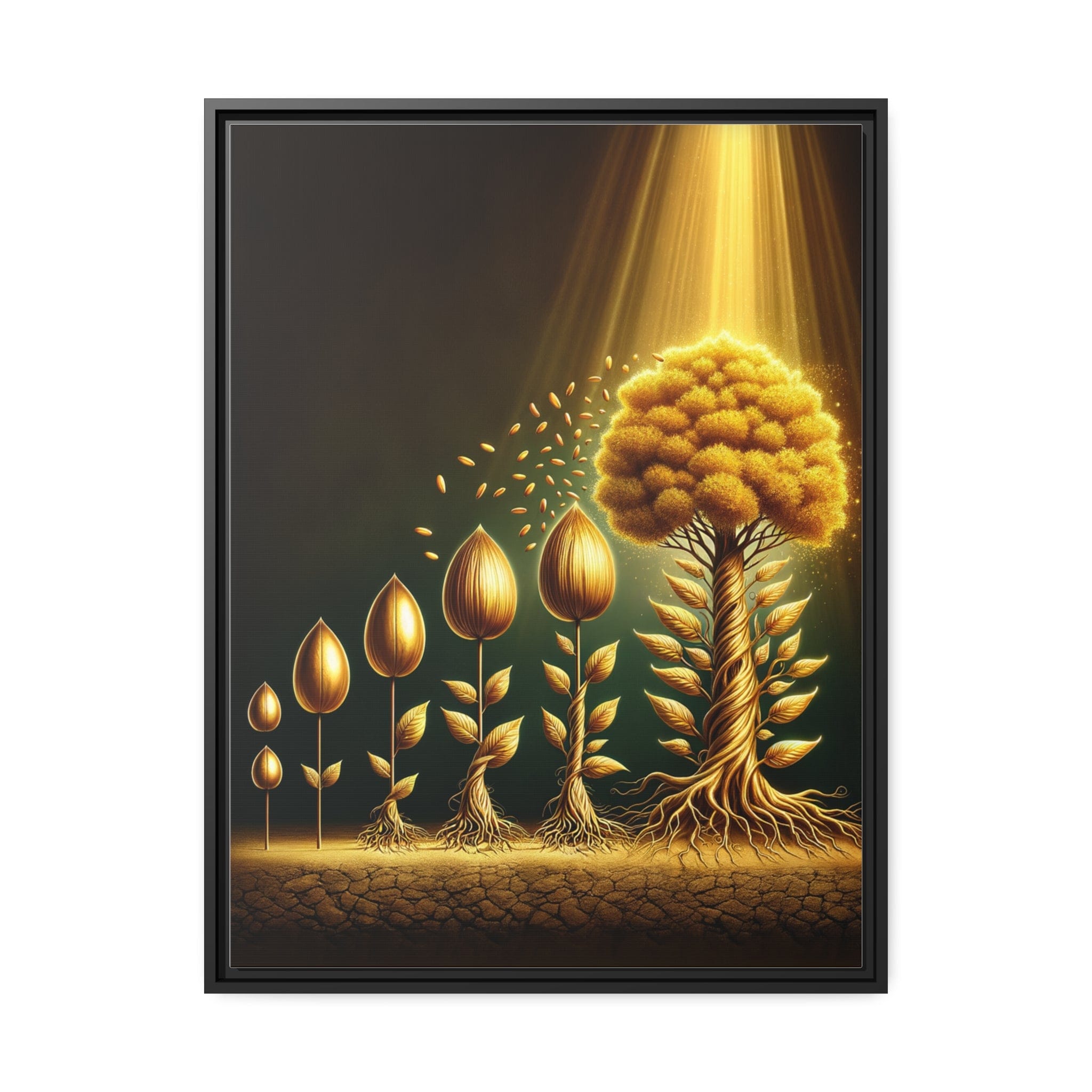 Printify Canvas 61.00 Cm" x 81.30 Cm" (Vertical) Tableau L'éclat divin de l'Arbre de vie doré