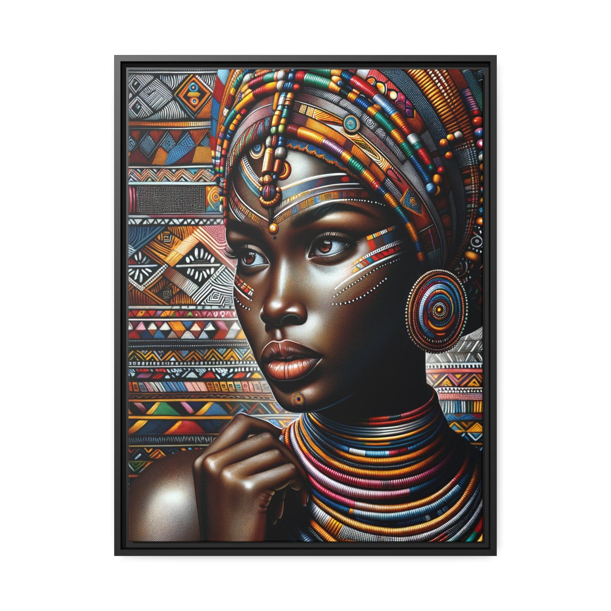 Printify Canvas 61.00 Cm" x 81.30 Cm" (Vertical) Tableau "La puissance et la grâce des femmes africaines: une célébration de l'essence féminine à travers l'art"