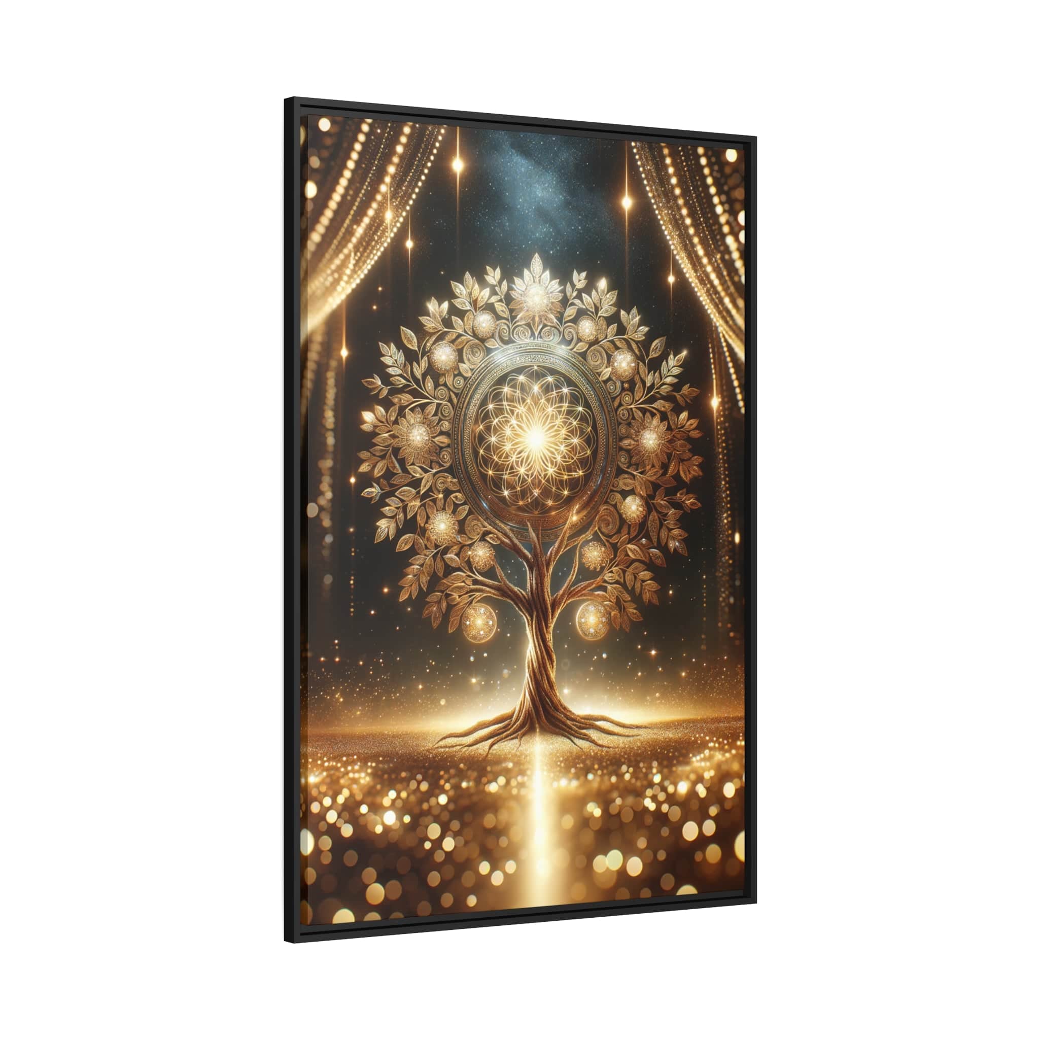 Printify Canvas Tableau Arbre De Vie Branches D'Or