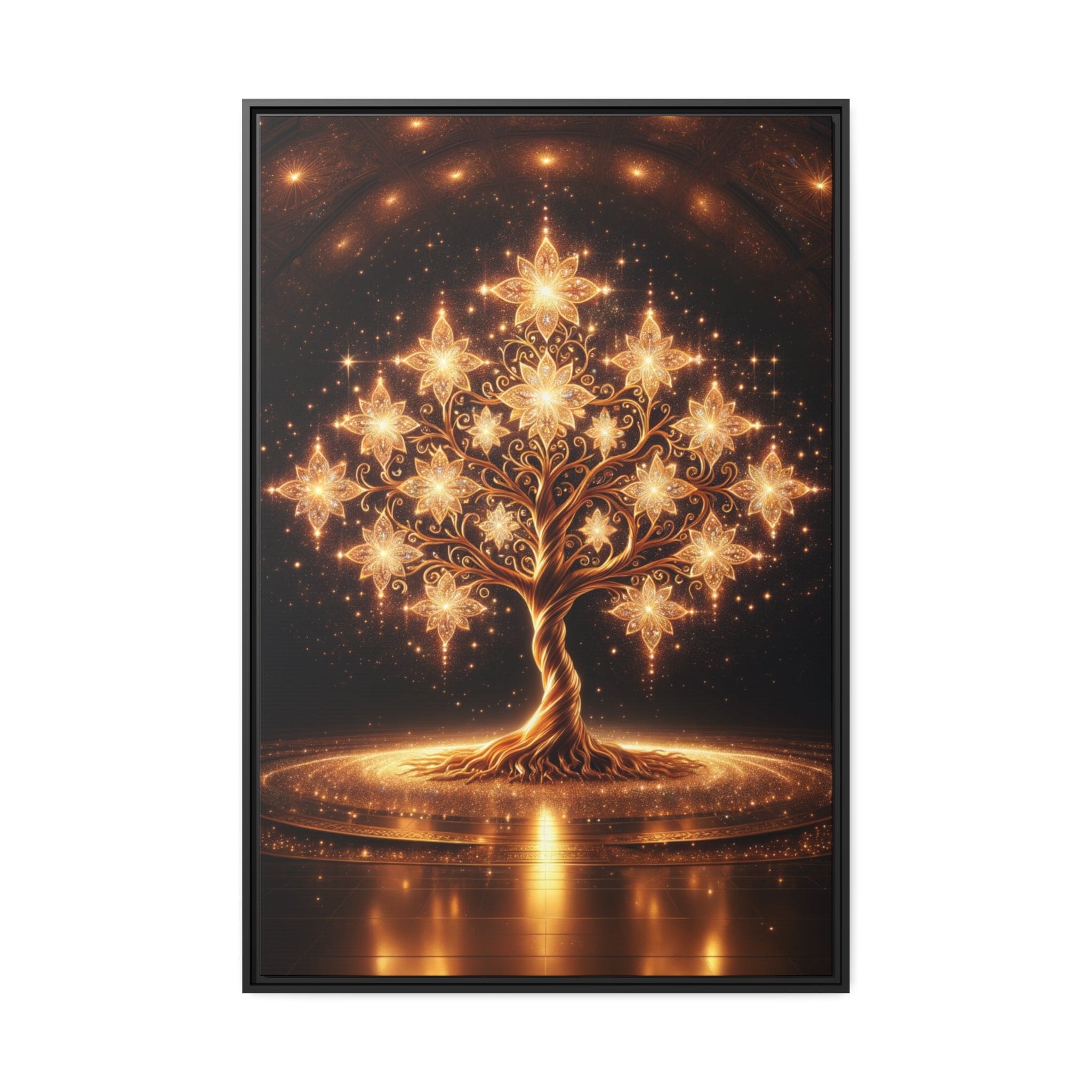 Printify Canvas 32″ x 48″ (Vertical) Tableau Arbre De Vie Nuance D'or