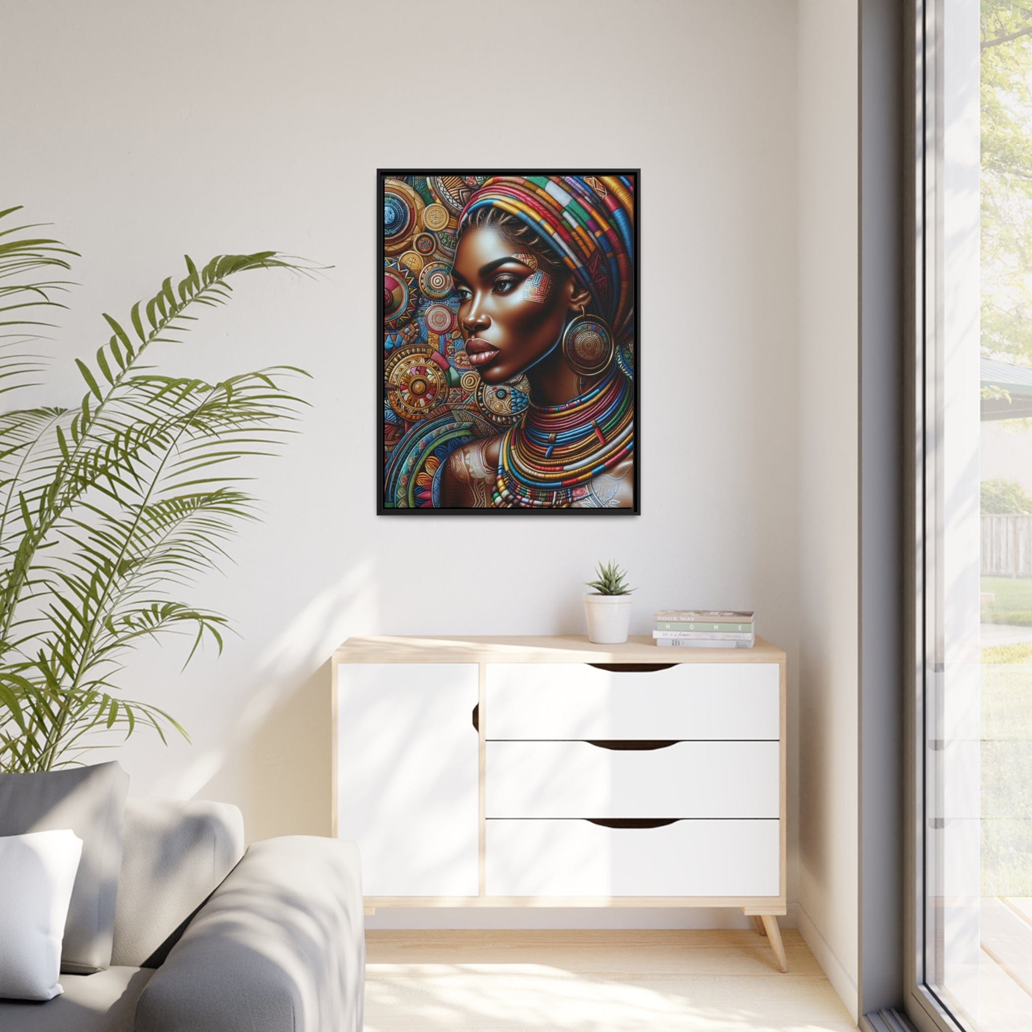 Printify Canvas Tableau "La beauté et la force de la femme africaine : un tableau vibrant de couleurs et de culture"