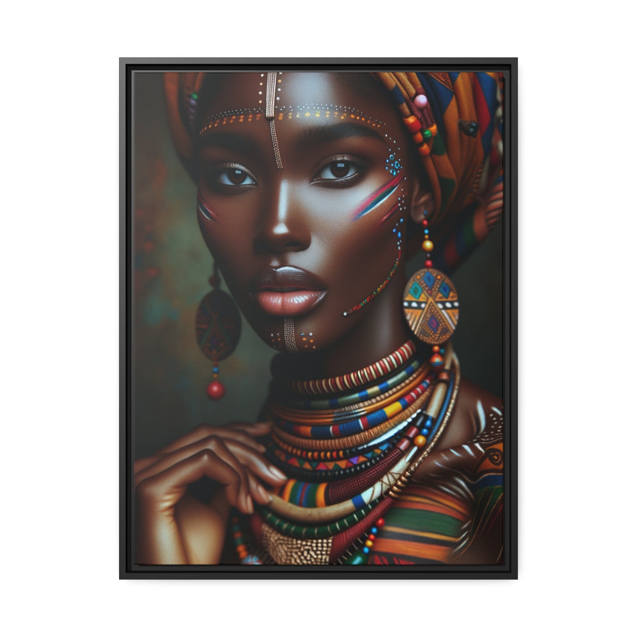 Printify Canvas 61.00 Cm" x 81.30 Cm" (Vertical) Tableau "La beauté et la grâce des femmes africaines capturées en un tableau magnifique"