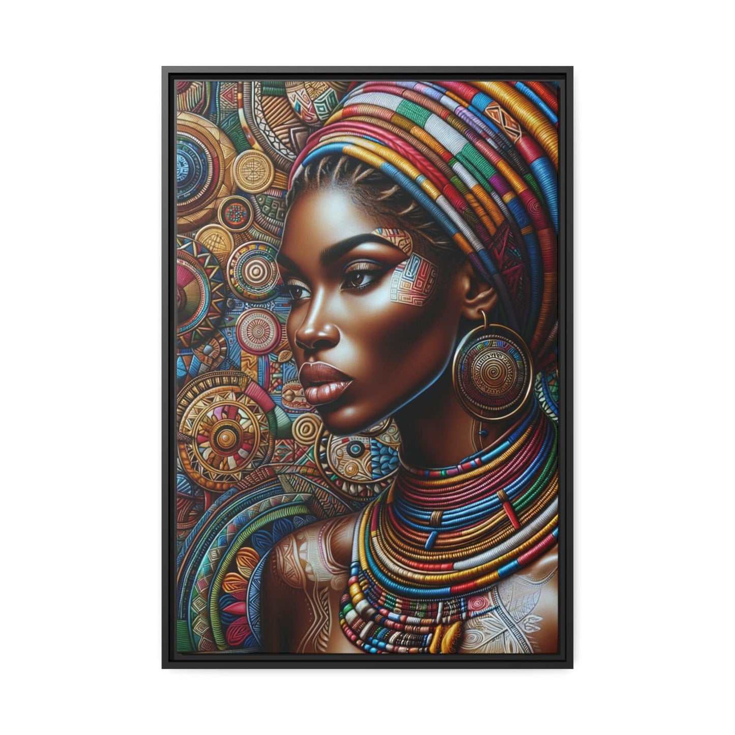 Tableau "La beauté et la force de la femme africaine : un tableau vibrant de couleurs et de culture" Canvanation