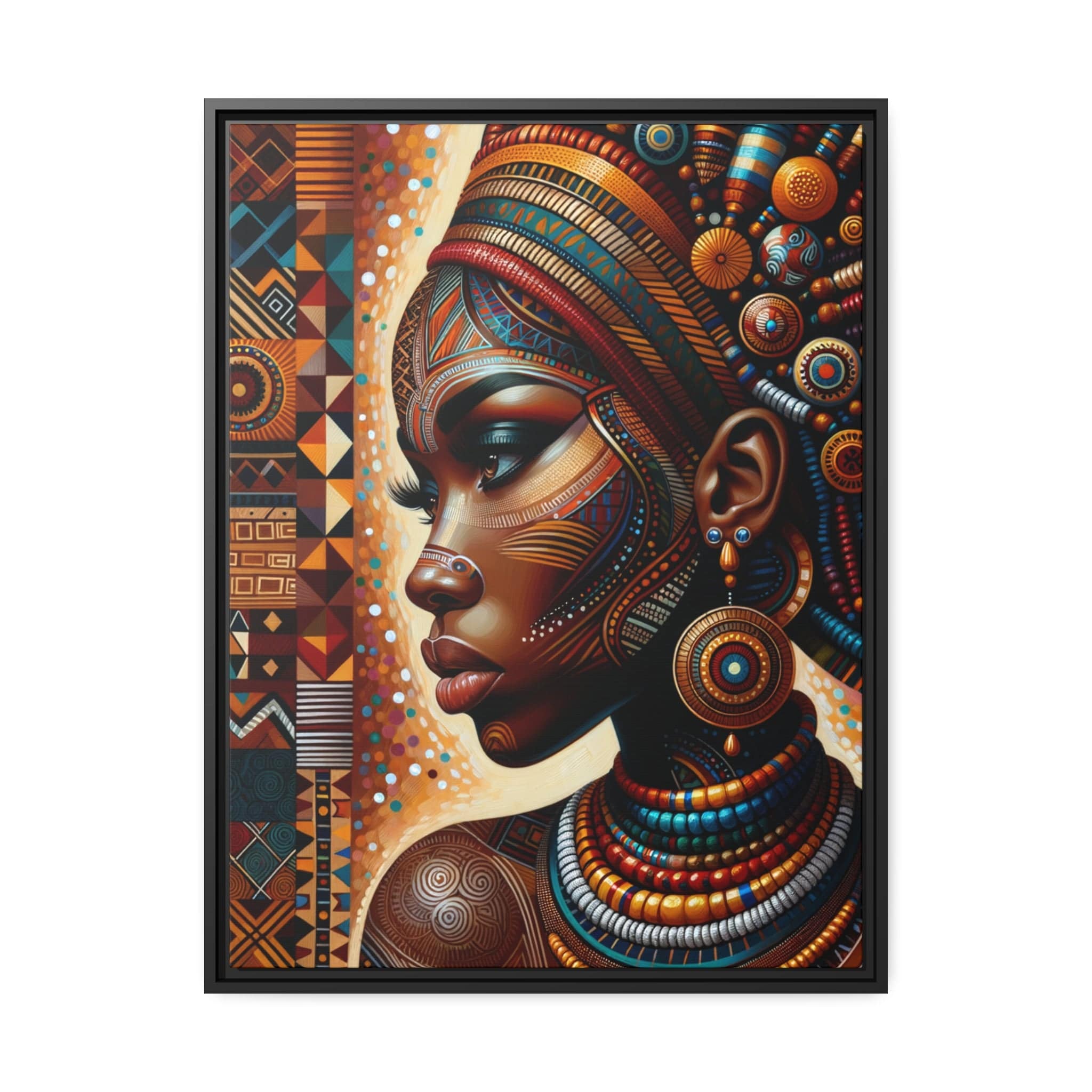 Printify Canvas 61.00 Cm" x 81.30 Cm" (Vertical) Tableau "Enchantresses africaines : célébration de la beauté et de la puissance féminine"