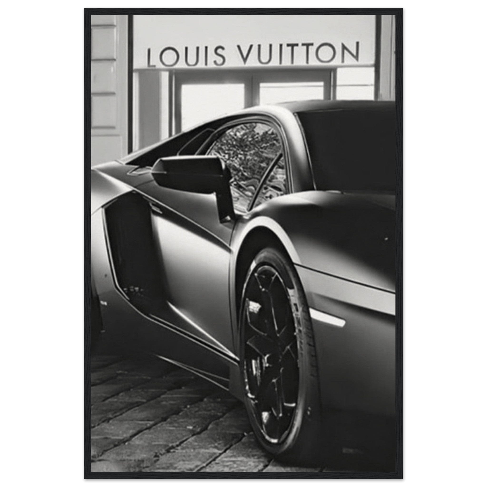 Canvanation Print Material 60x90 cm / 24x36″ / Cadre Noir Tableau Louis Vuitton Lamborghini