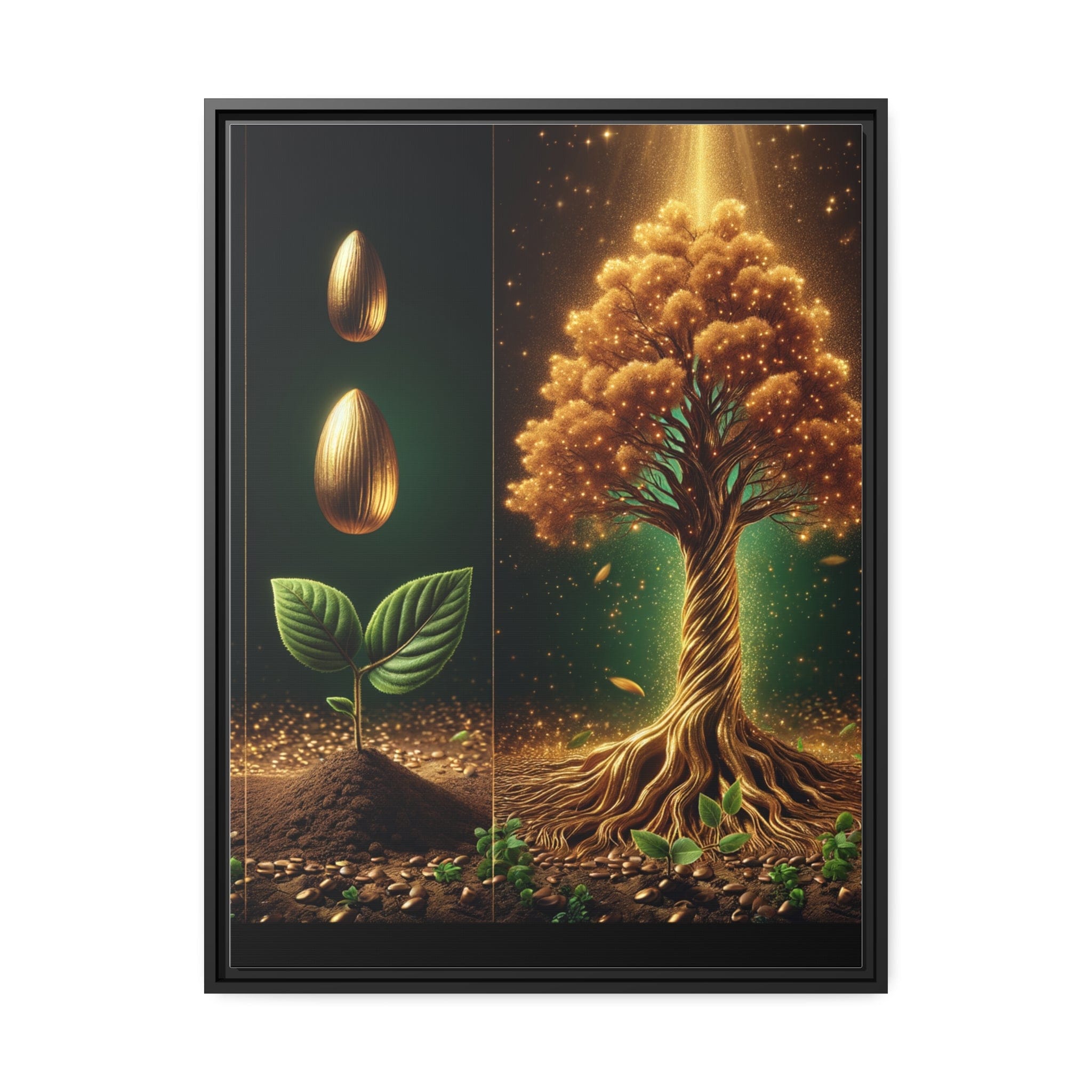 Printify Canvas 61.00 Cm " x 81.30 Cm" (Vertical) Tableau La splendeur éternelle d'un Arbre de Vie doré