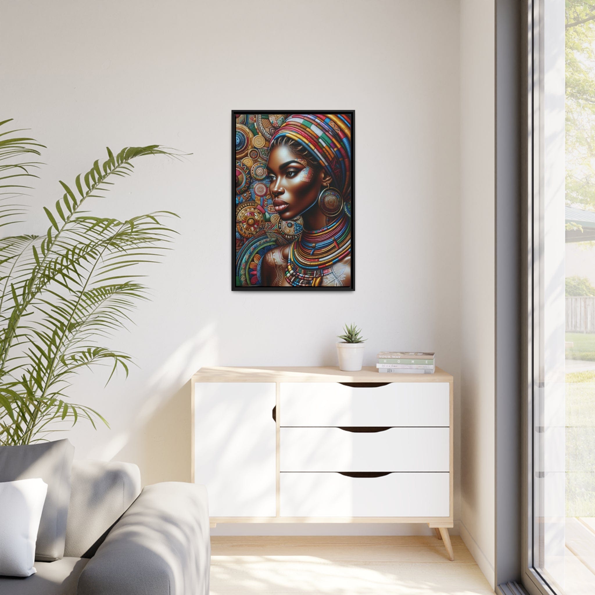 Printify Canvas Tableau "La beauté et la force de la femme africaine : un tableau vibrant de couleurs et de culture"