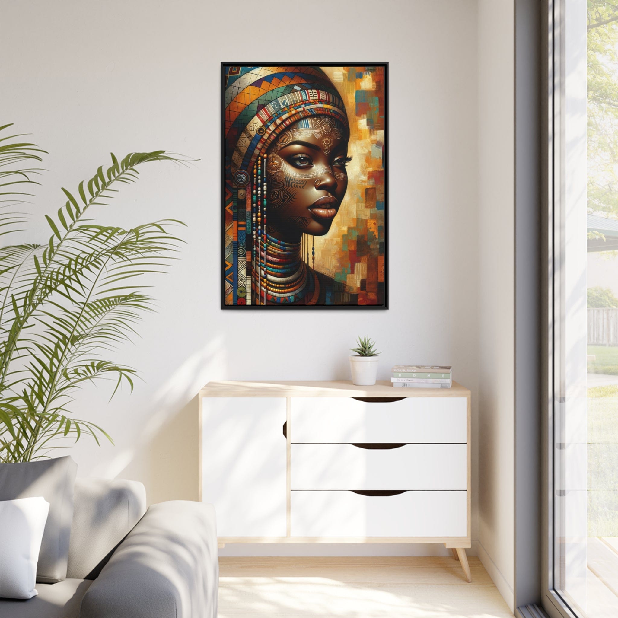 Printify Canvas Tableau "Déesse africaine : une puissance féminine captivante"