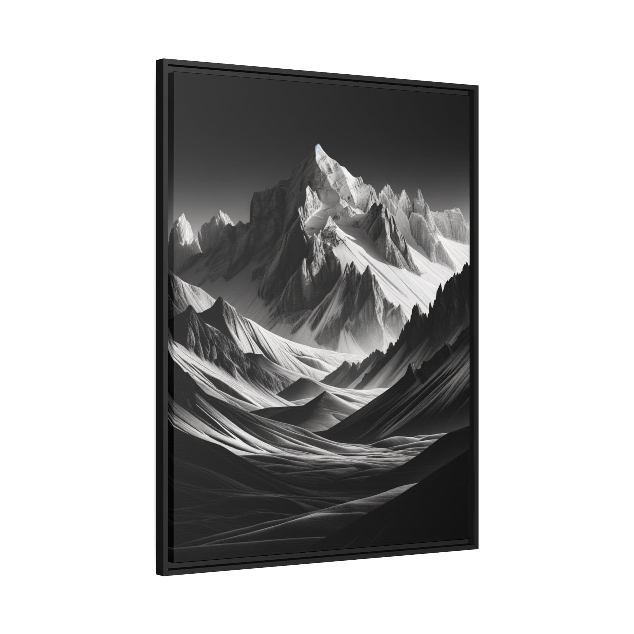 Printify Canvas Tableau "Contraste majestueux : Le paysage montagneux en noir et blanc"