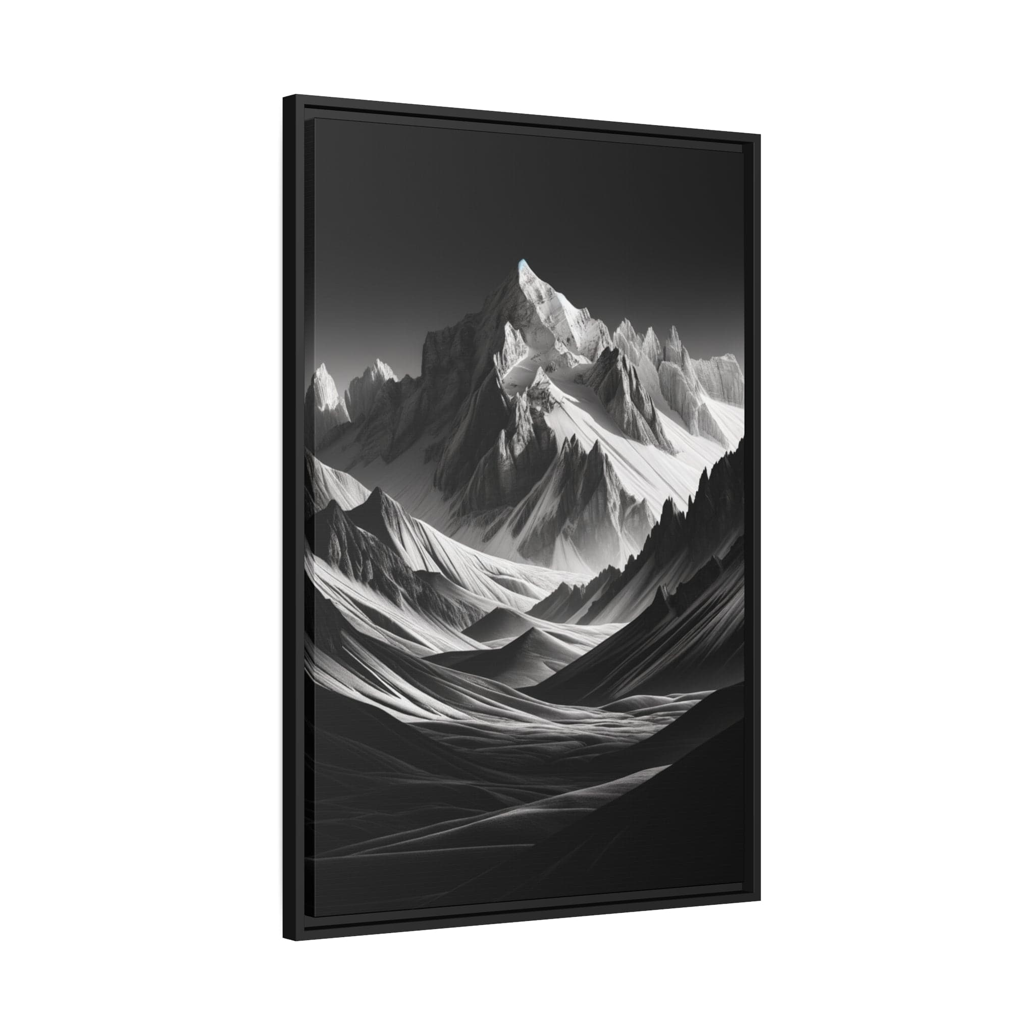 Printify Canvas Tableau "Contraste majestueux : Le paysage montagneux en noir et blanc"