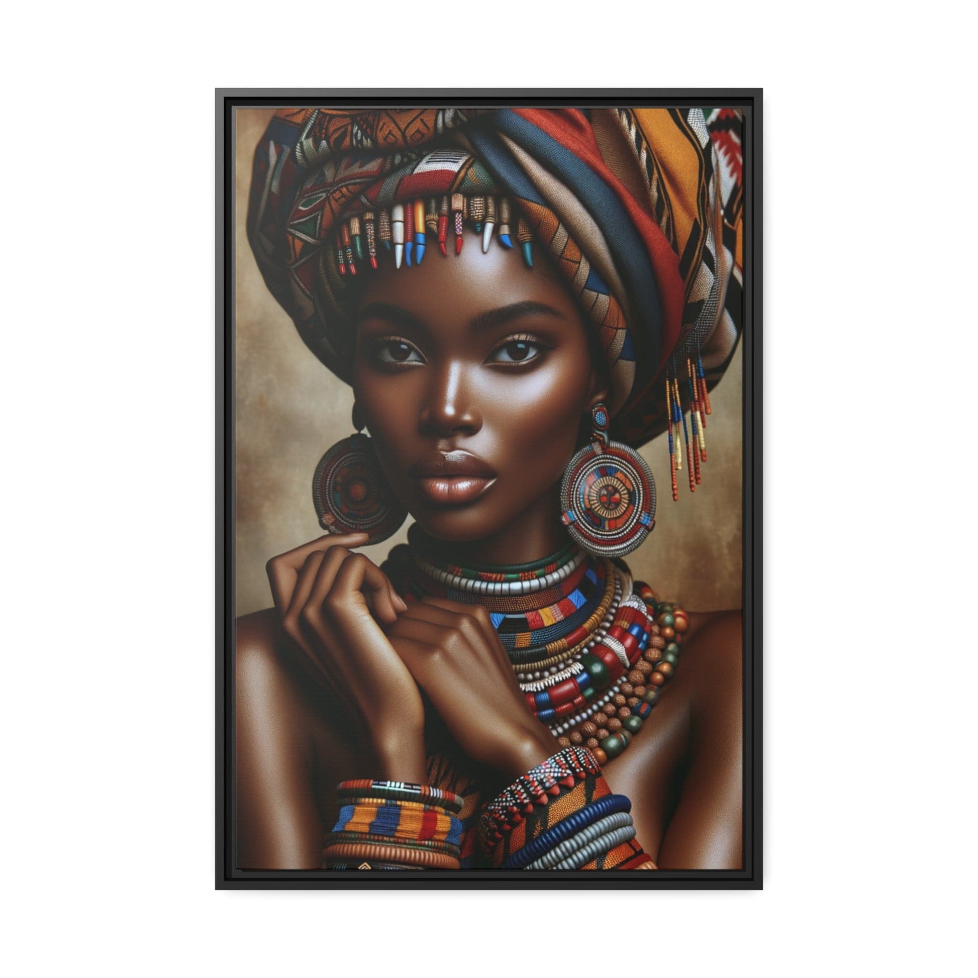 Tableau "La beauté africaine au féminin : un tableau vibrant de couleurs et d'émotions" Canvanation